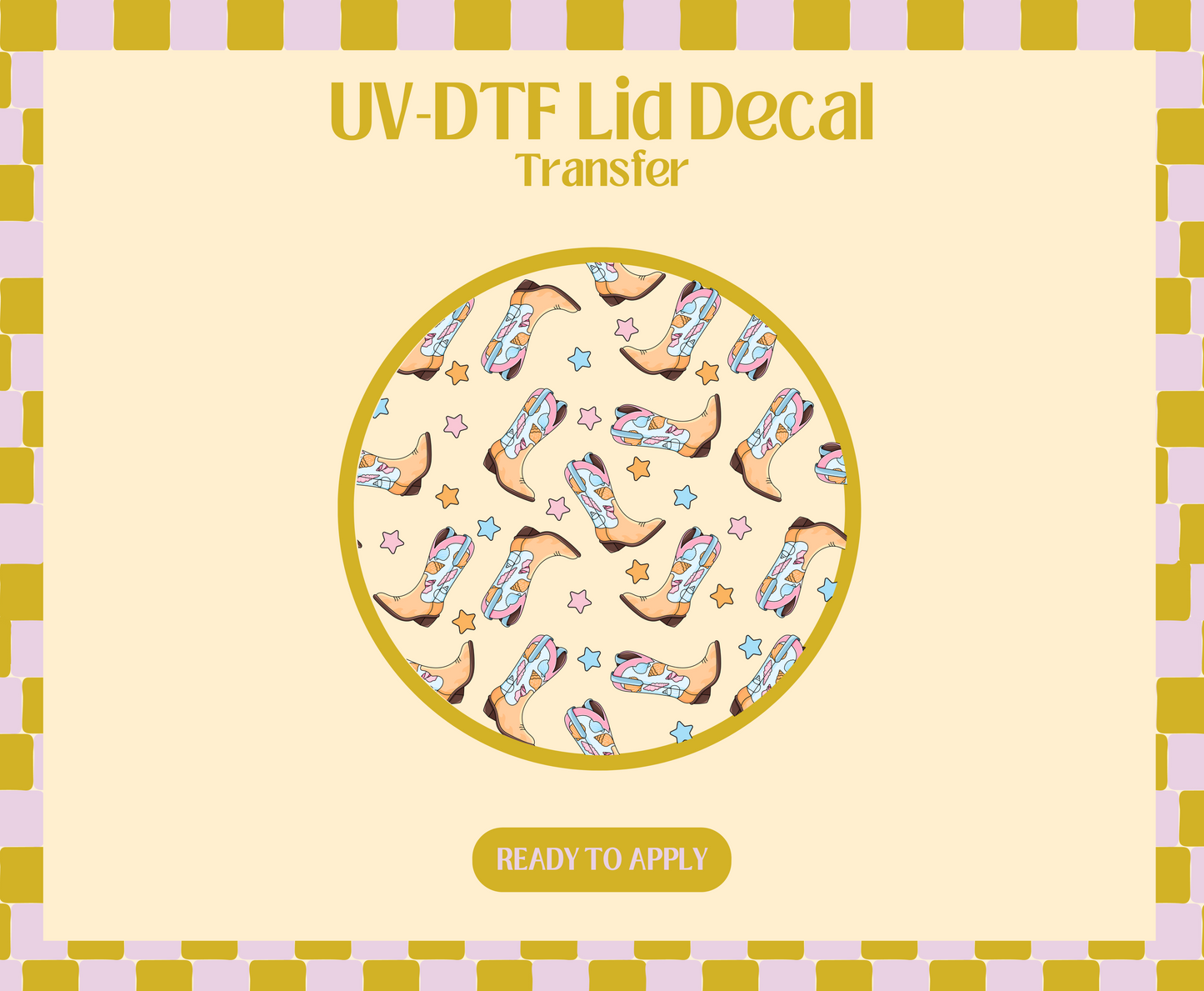 Pink Coastal Cowgirl UV-DTF Lid Decal