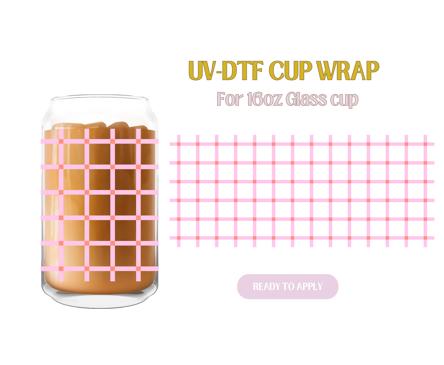 Plaid Pink UV-DTF Wrap