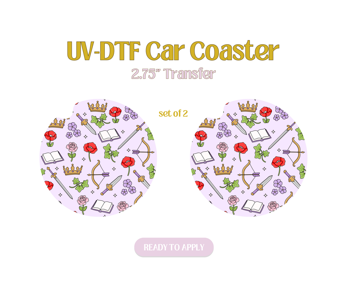 Powerless Bookish UV-DTF Car Coaster