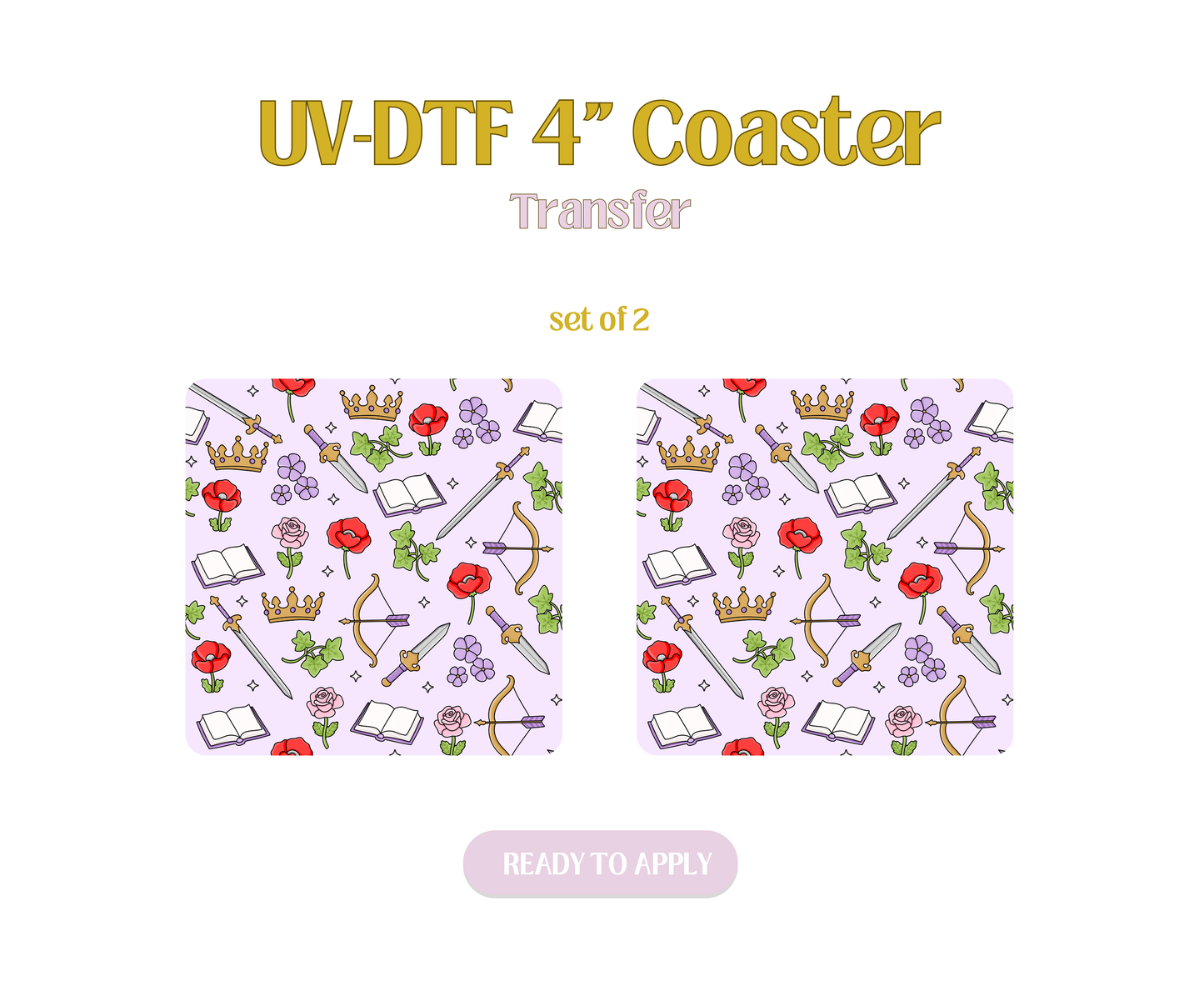 Powerless Bookish UV-DTF 4" Coaster