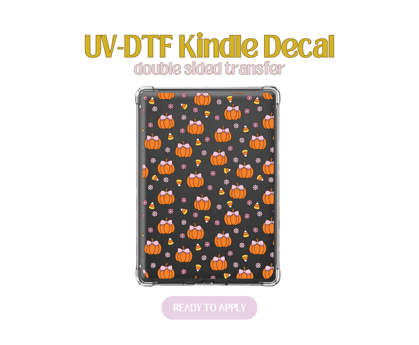 Pumpkin Candy Corn UV-DTF Kindle Decals