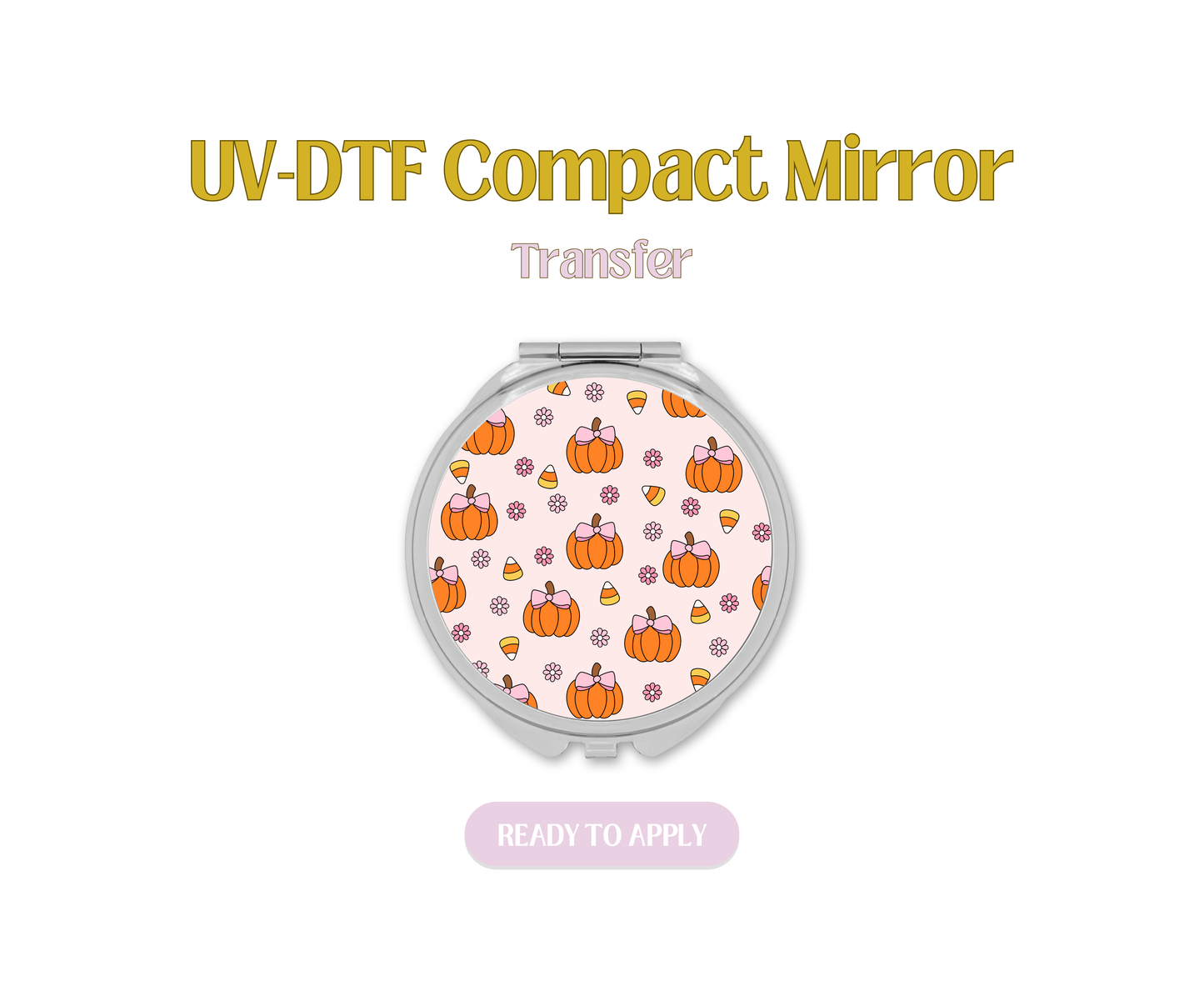 Pumpkin Candy Corn UV-DTF Compact Mirror