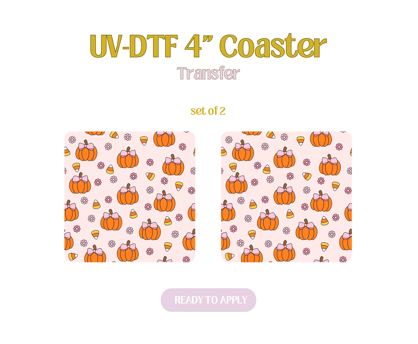 Pumpkin Candy Corn UV-DTF 4" Coaster
