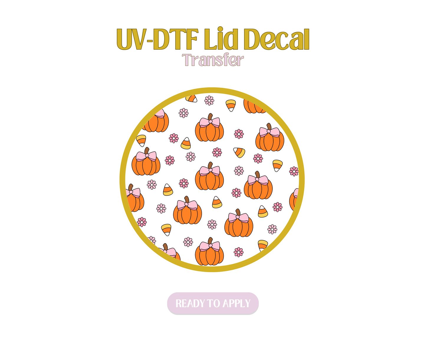 Pumpkin Candy Corn UV-DTF Lid Decal