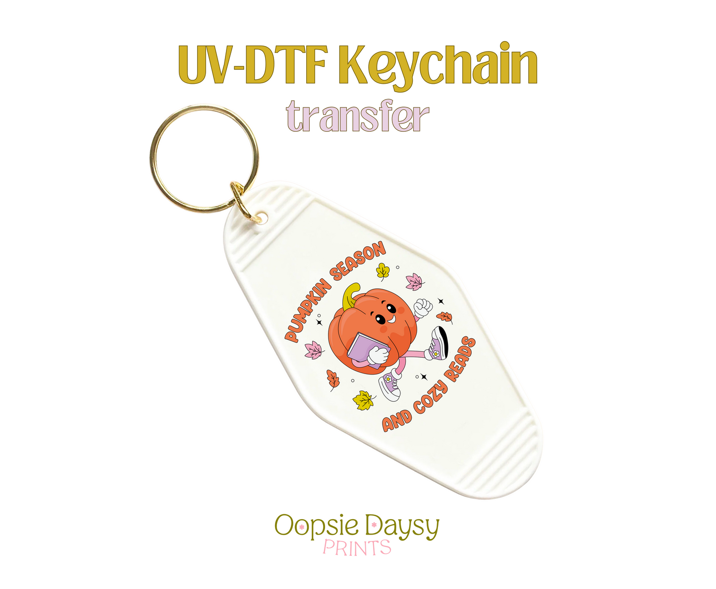Pumpkin Season & Cozy Reads UV-DTF Keychain