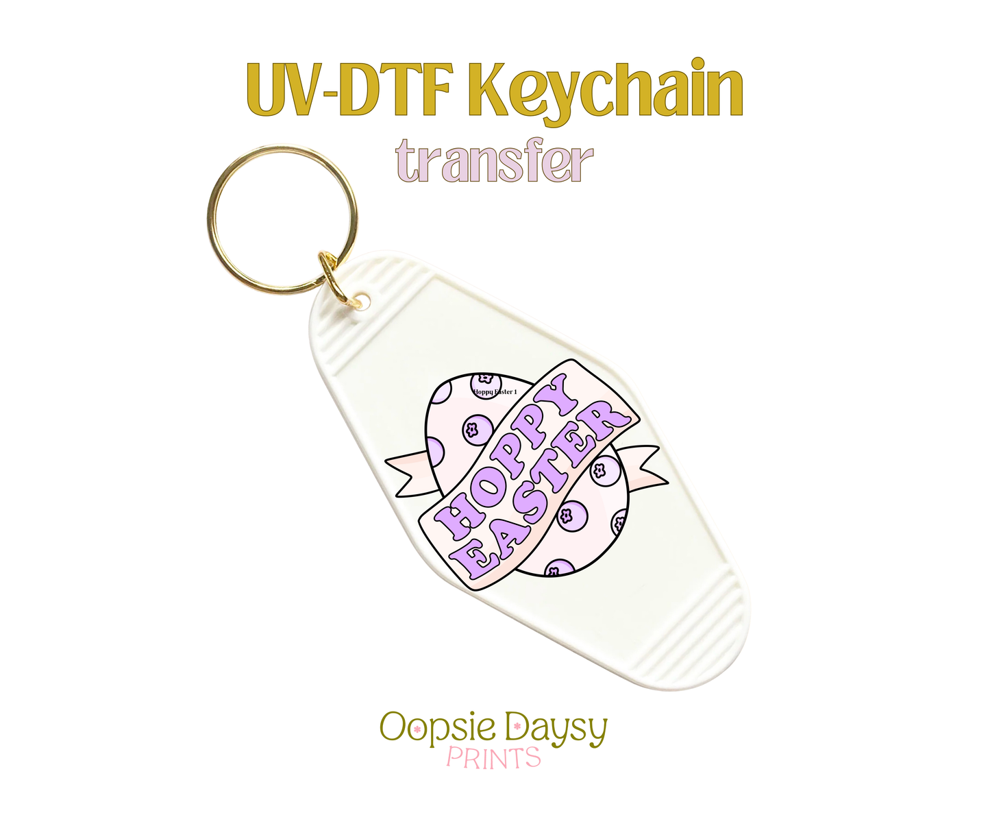 Purple Hoppy Easter UV-DTF Keychain