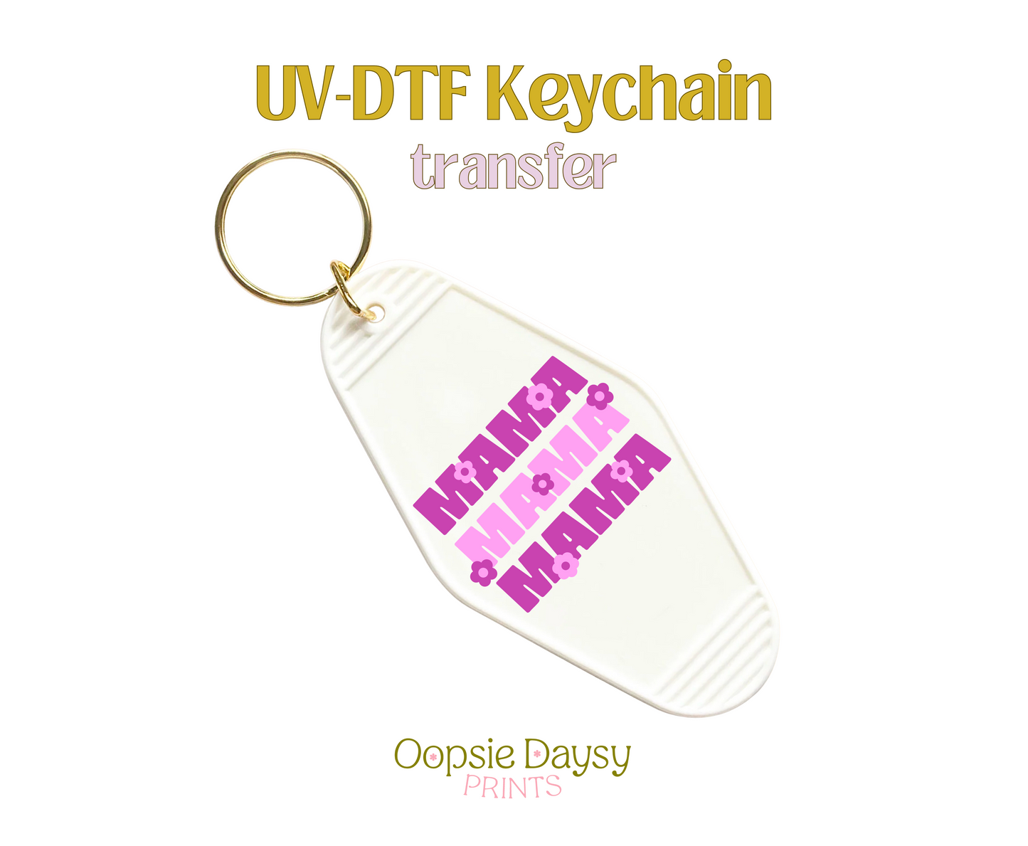 Purple Mama Stack UV-DTF Keychain