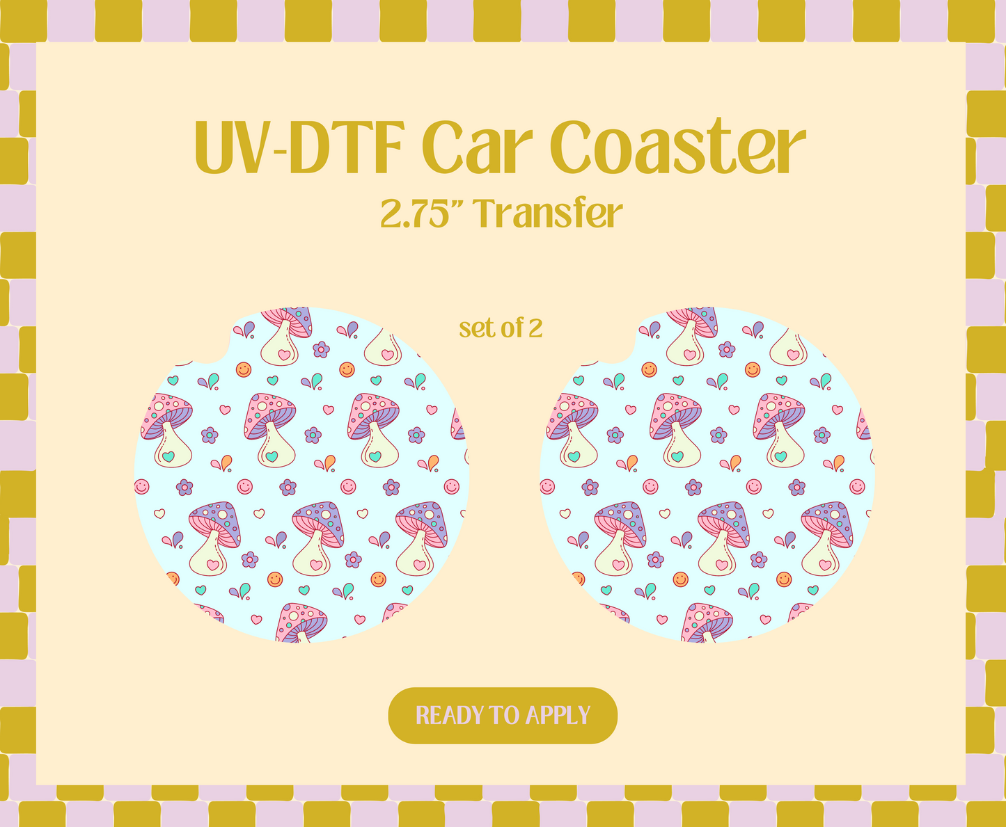 Purple Create your own magic UV-DTF Car Coaster