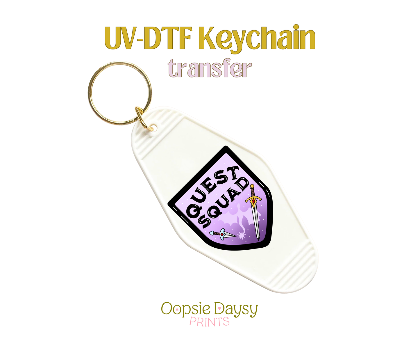 Quest Squad UV-DTF Keychain