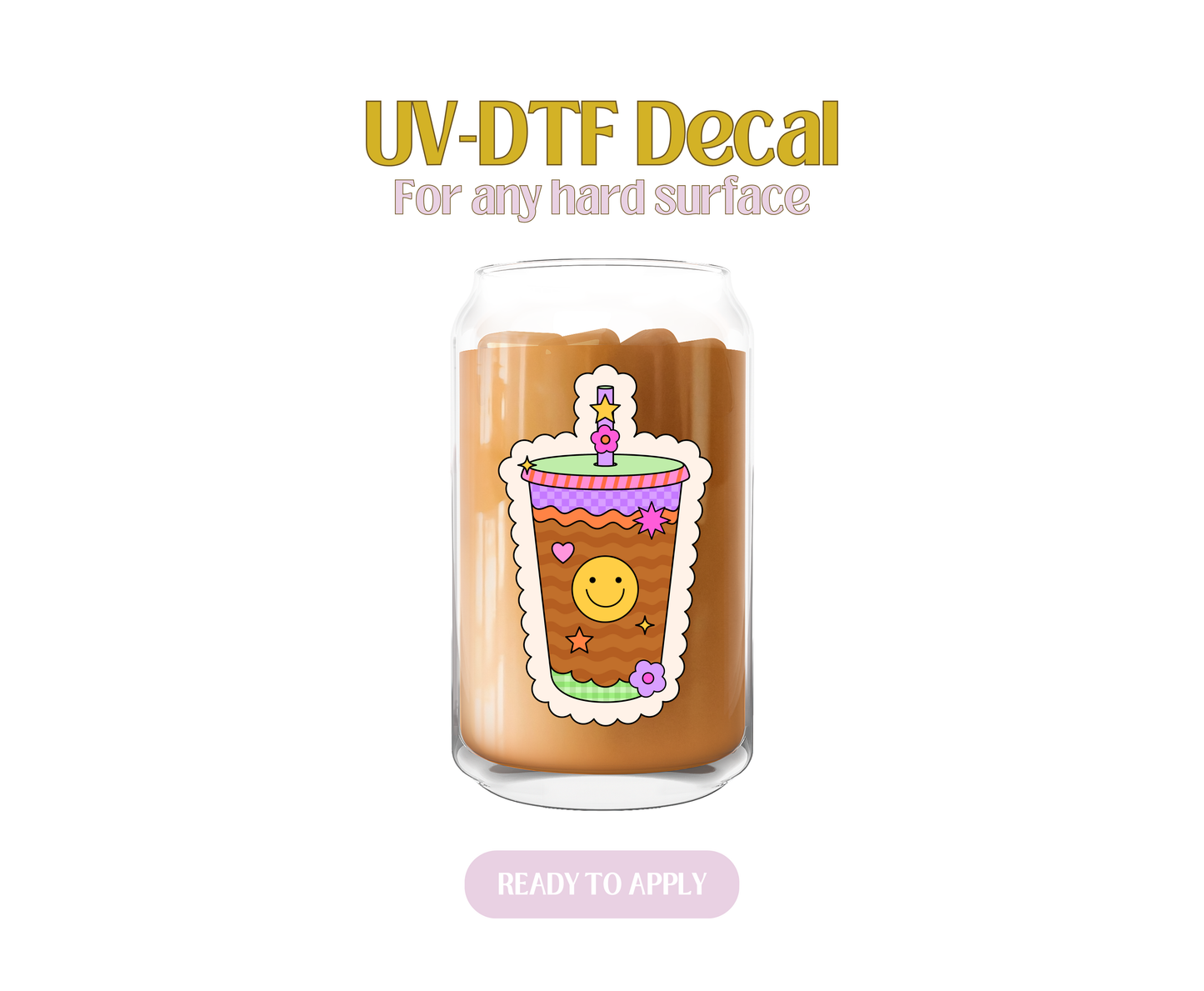 Retro Adorbs Coffee Cup UV-DTF Decal