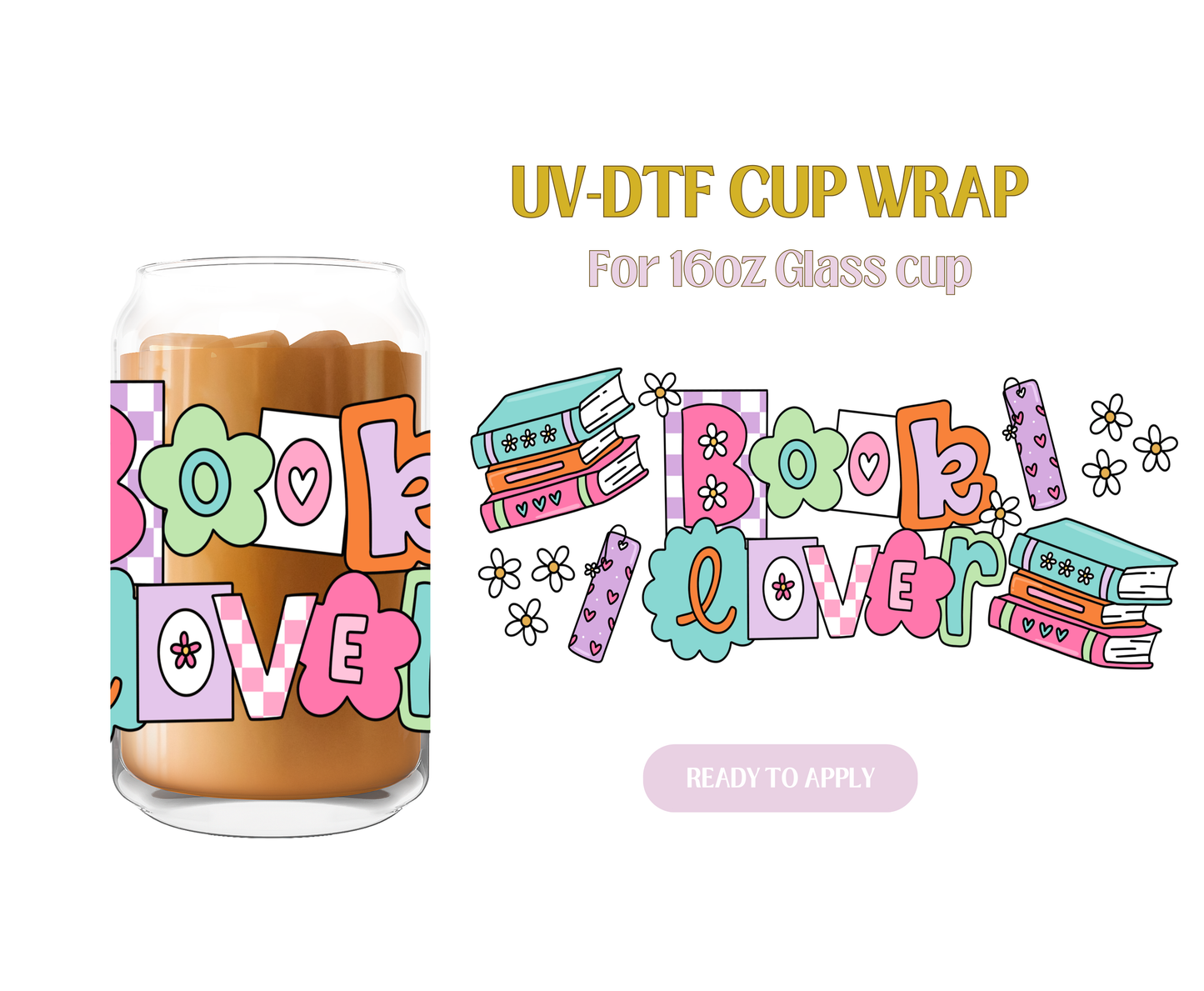 Retro Cutie Book Lover UV-DTF Wrap