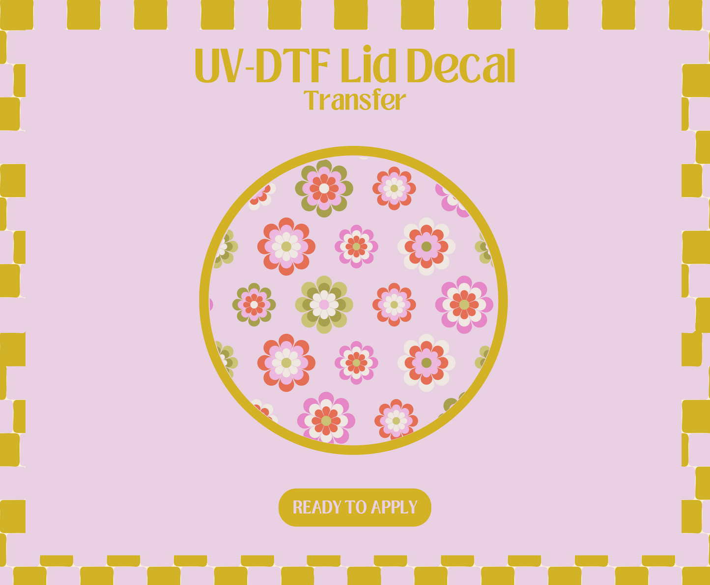 Retro Spring Flowers UV-DTF Lid Decal