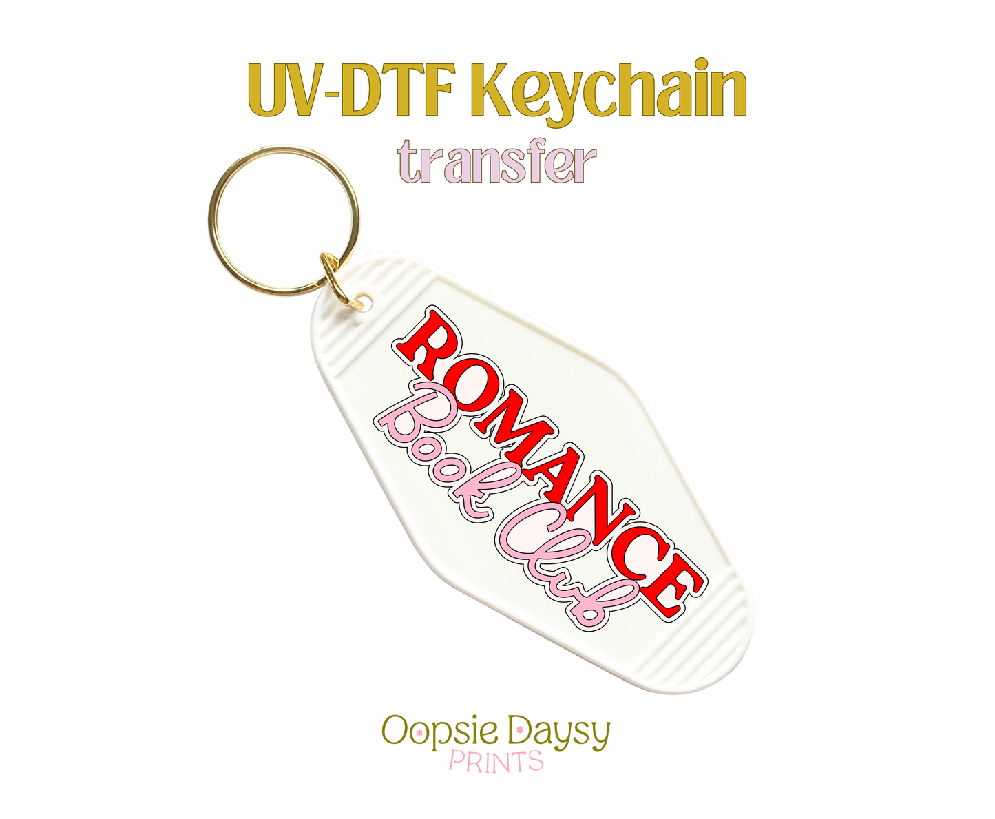 Romance Book Club Red Pink UV-DTF Keychain