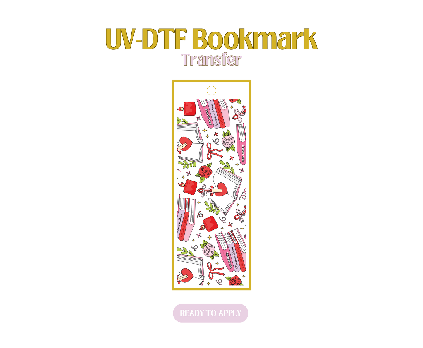 Romance Rose Reader UV-DTF Bookmark