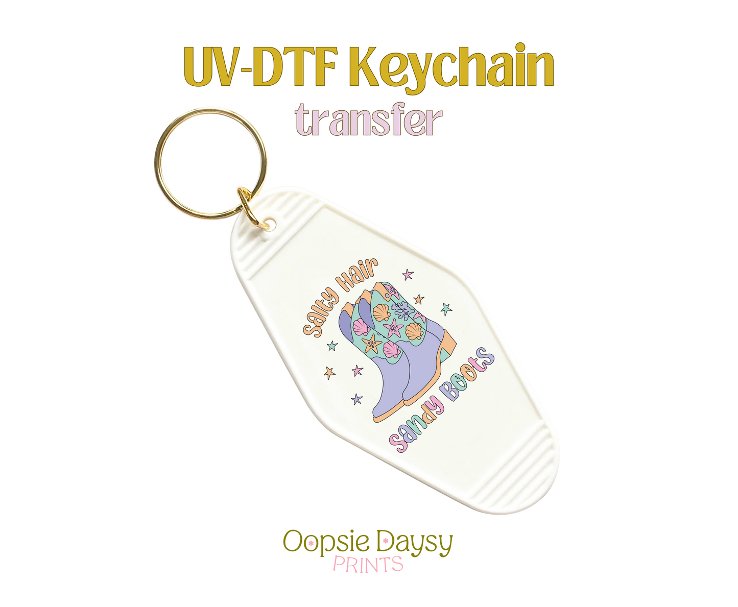 Salty Hair Sandy Boots UV-DTF Keychain