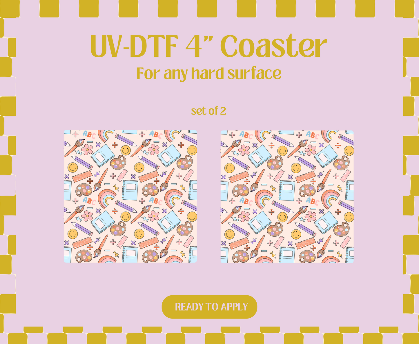 School UV-DTF 4" Coaster
