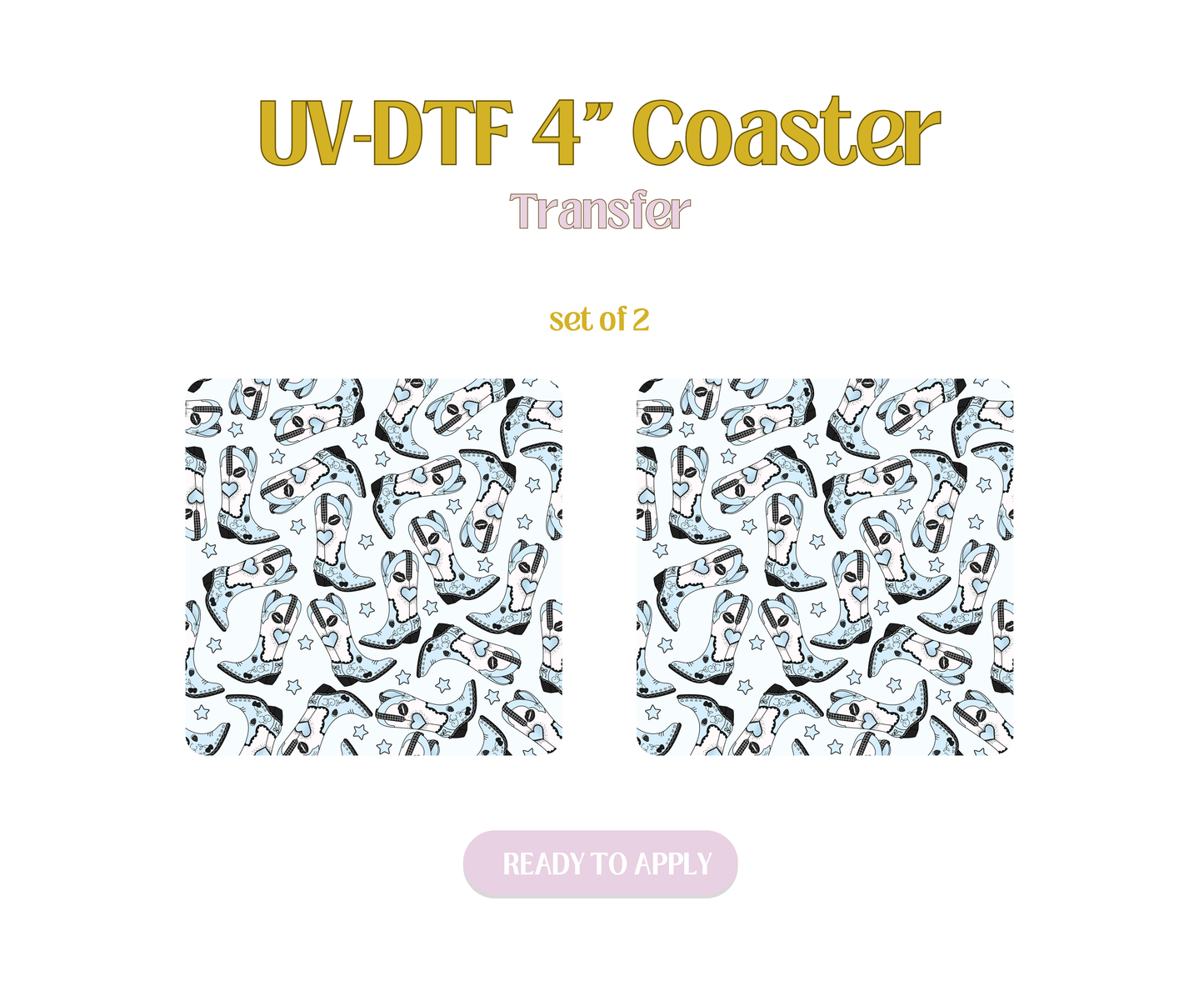 Short n Sweet Blue UV-DTF 4" Coaster