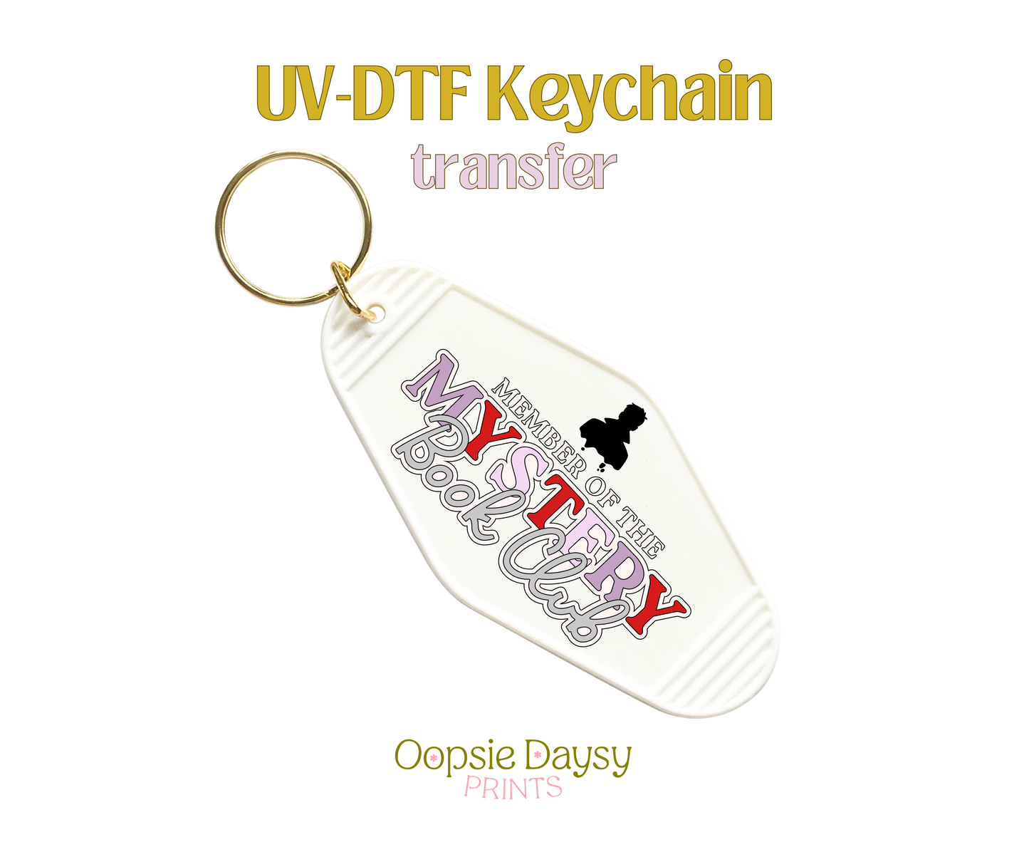 Silhouette Member of The Mystery Book Club UV-DTF Keychain