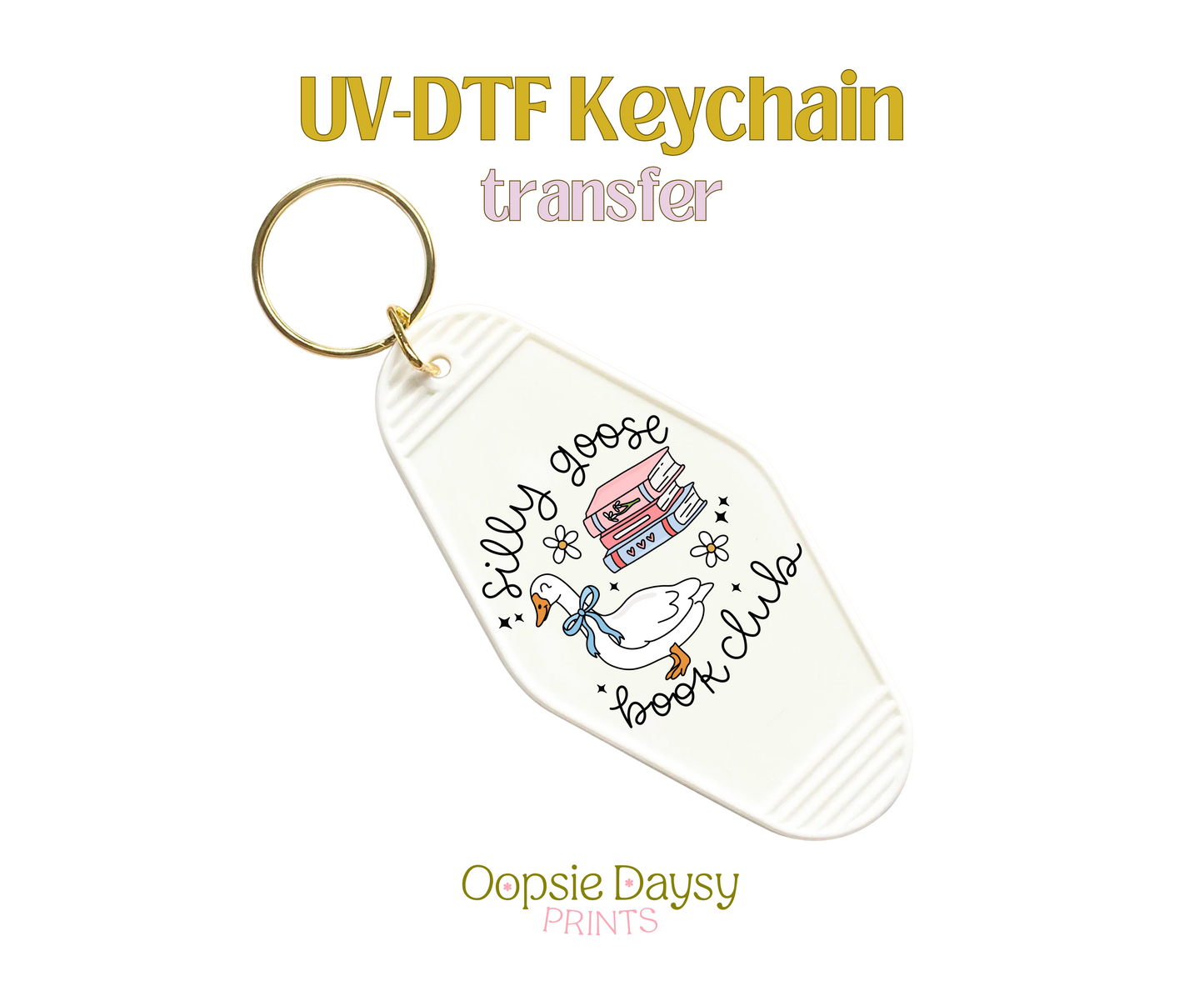 Silly Goose Book Club UV-DTF Keychain