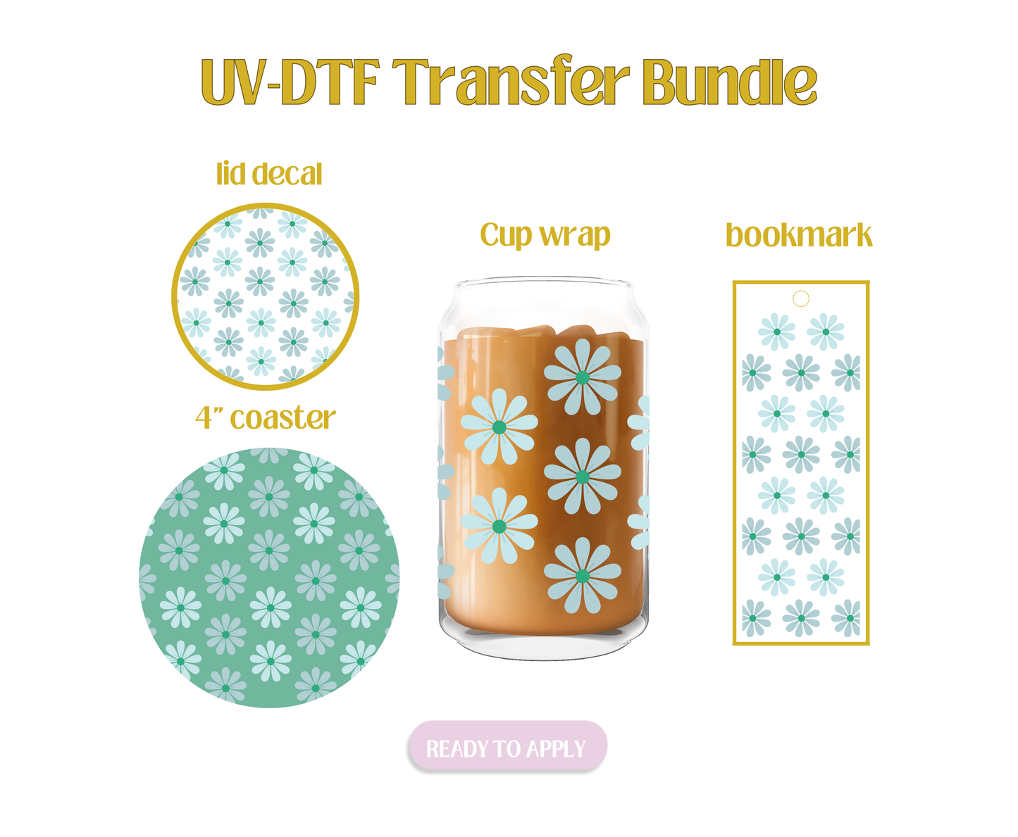 Sky Daisies UV-DTF Transfer Bundle