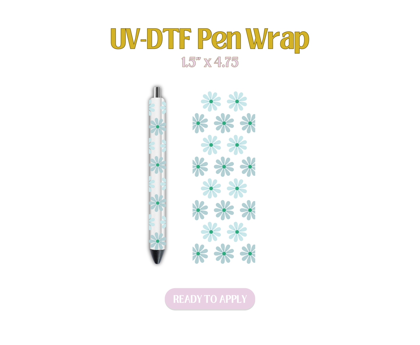 Sky Daisies UV-DTF Pen Wraps