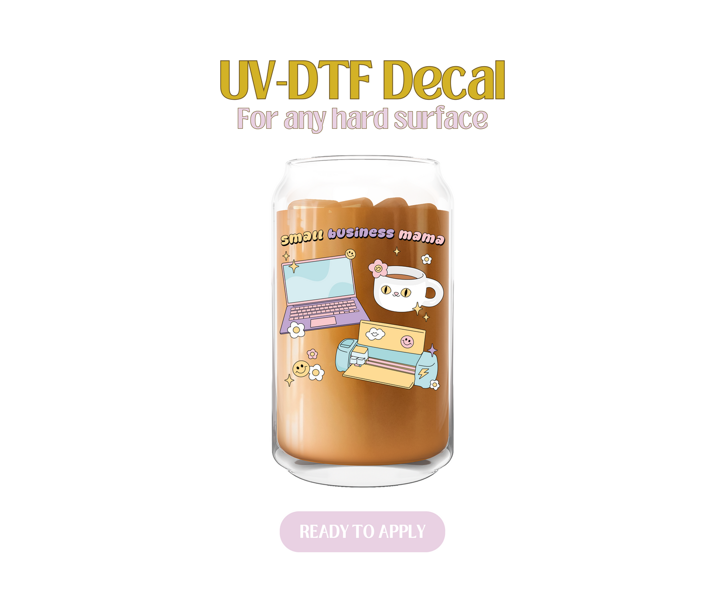 Small Business Mama Floral UV-DTF Decal