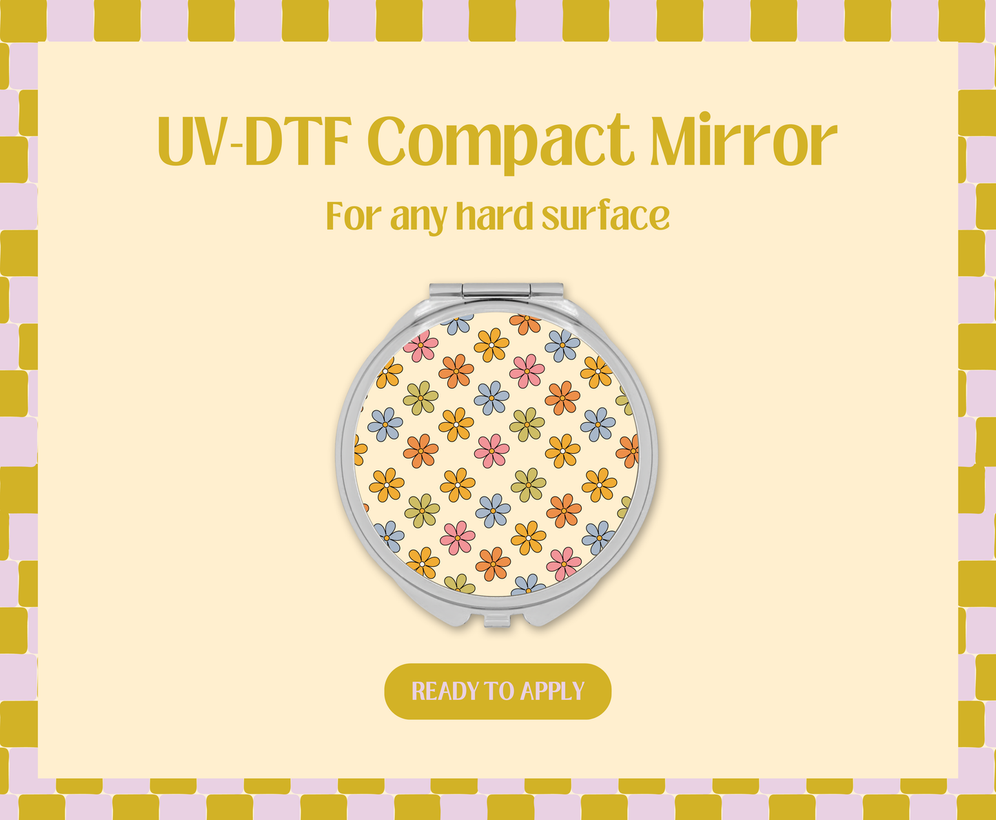 Colorful Flowers UV-DTF Compact Mirror
