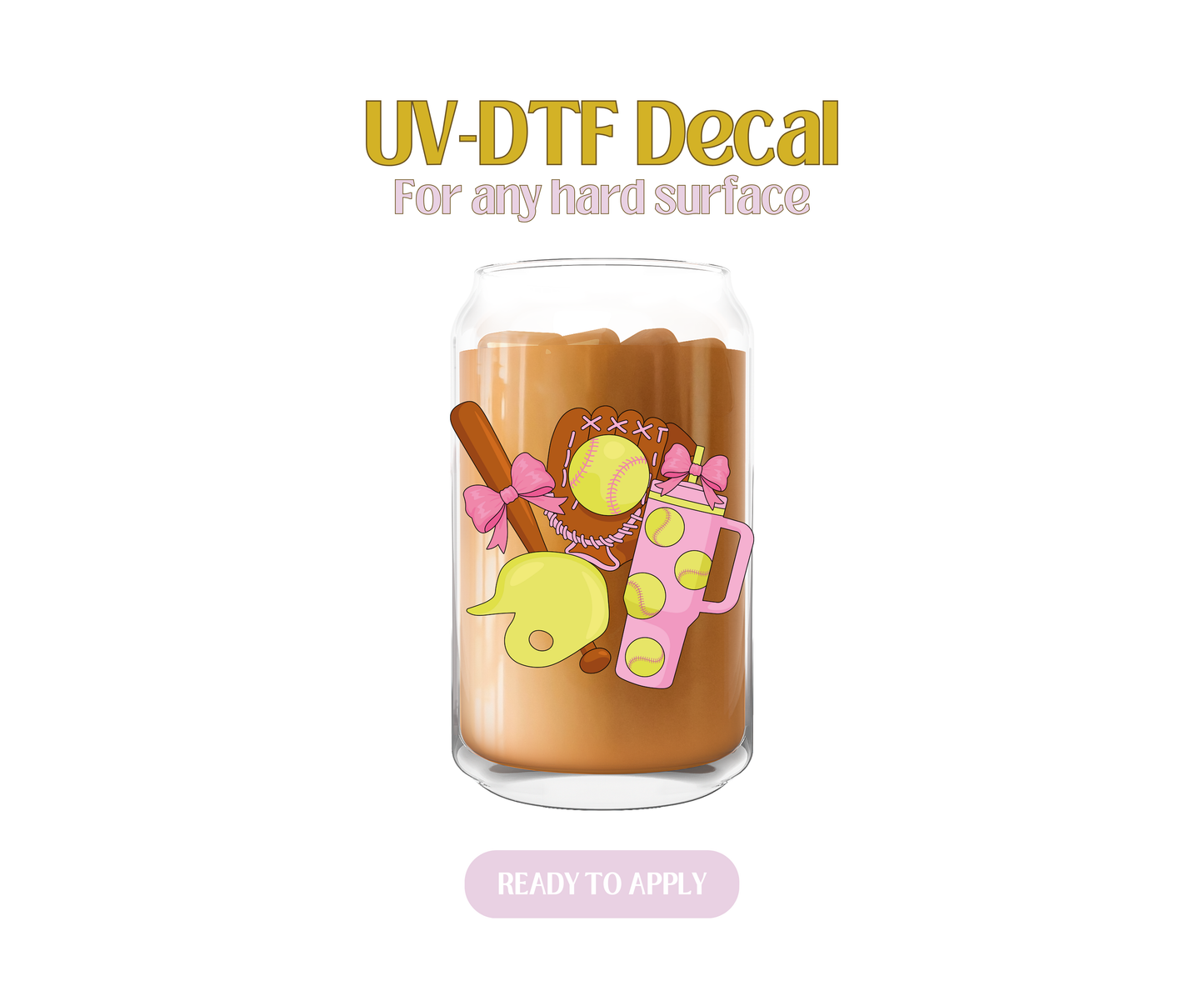 Softball Girly Things UV-DTF Decal