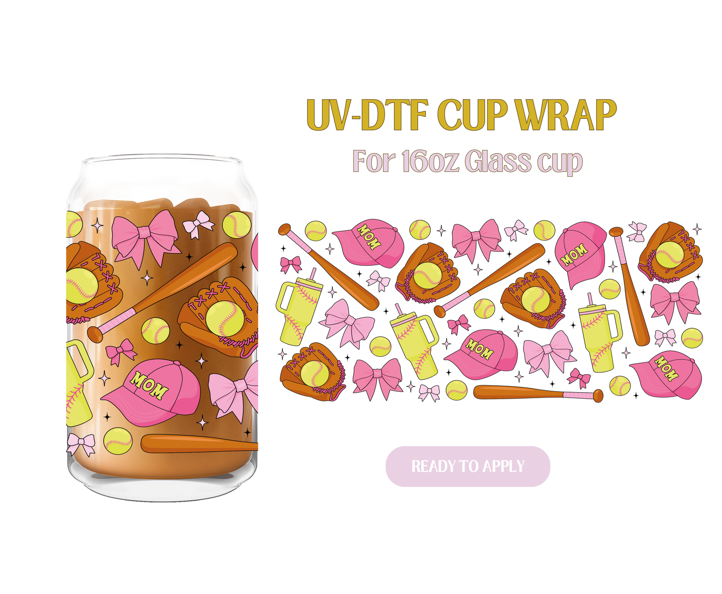 Softball Mom UV-DTF Wrap