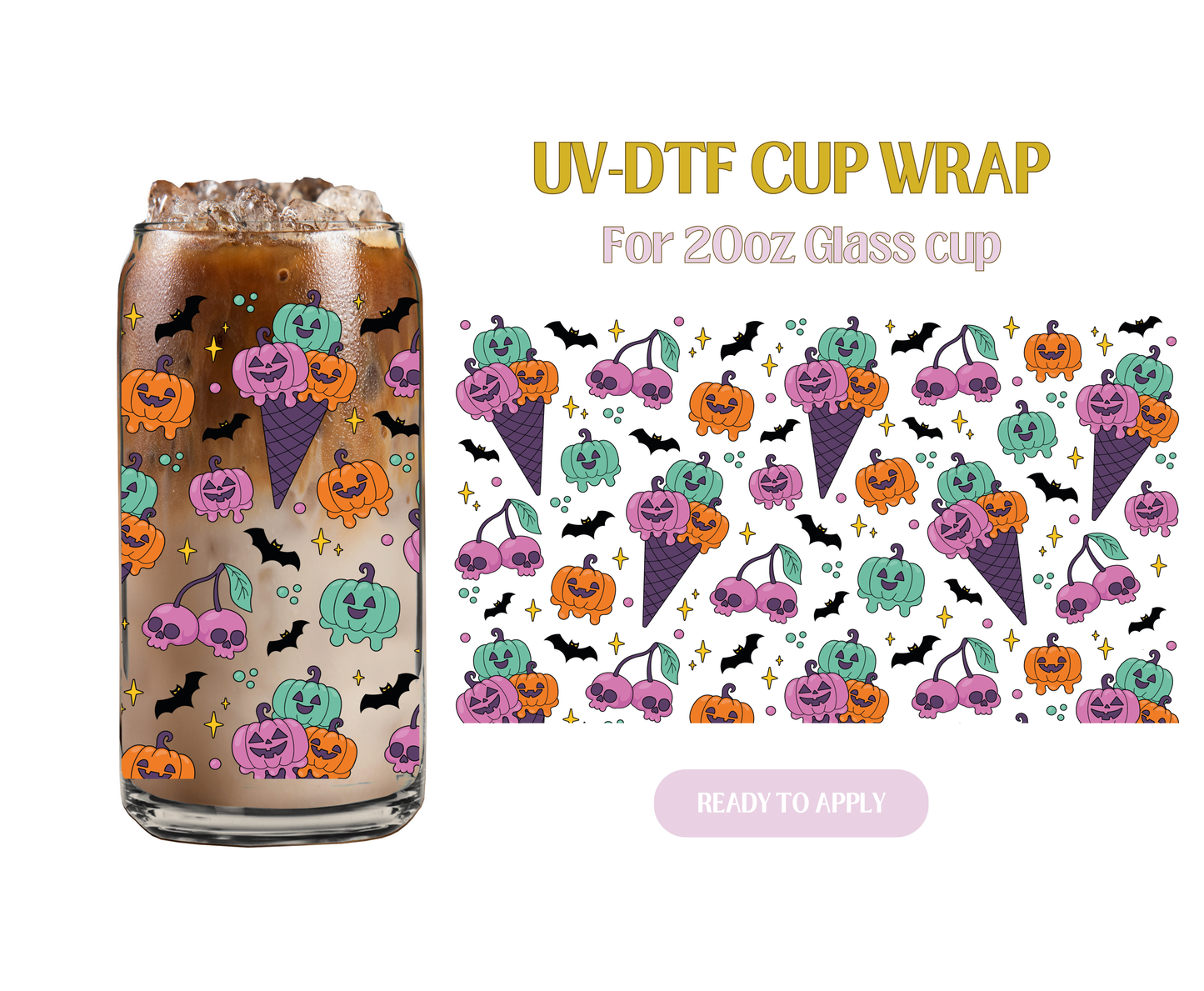 Spooky Ice cream 20oz UV-DTF Wrap