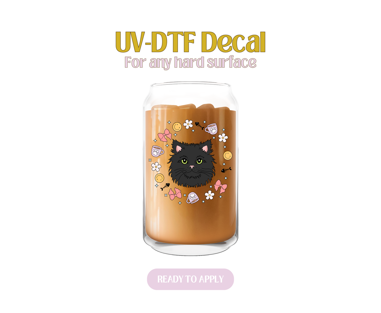 Spring Black Cat Vibes UV-DTF Decal