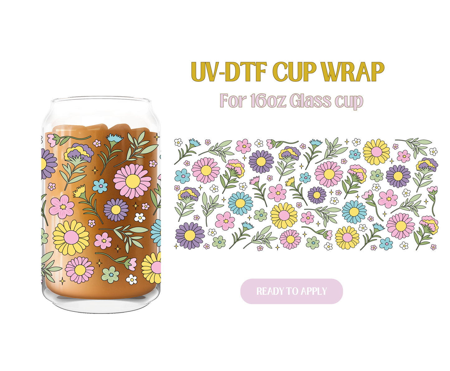 Spring Flowers All Around UV-DTF Wrap