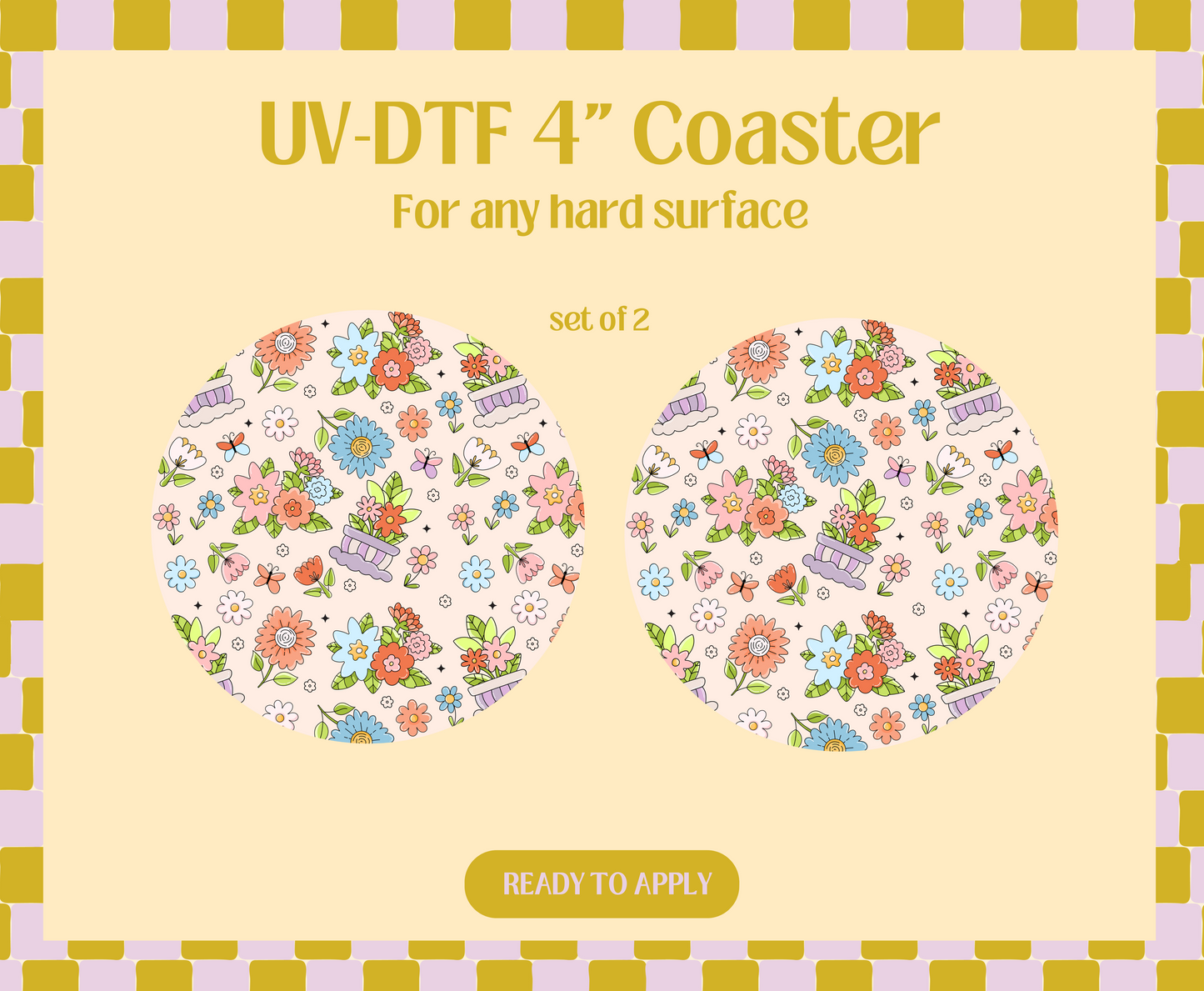 Spring Garden UV-DTF 4" Coaster