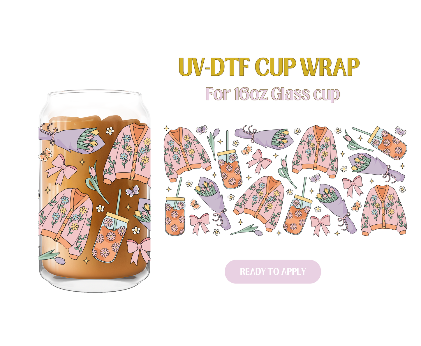 Spring Girl Cardigan UV-DTF Wrap