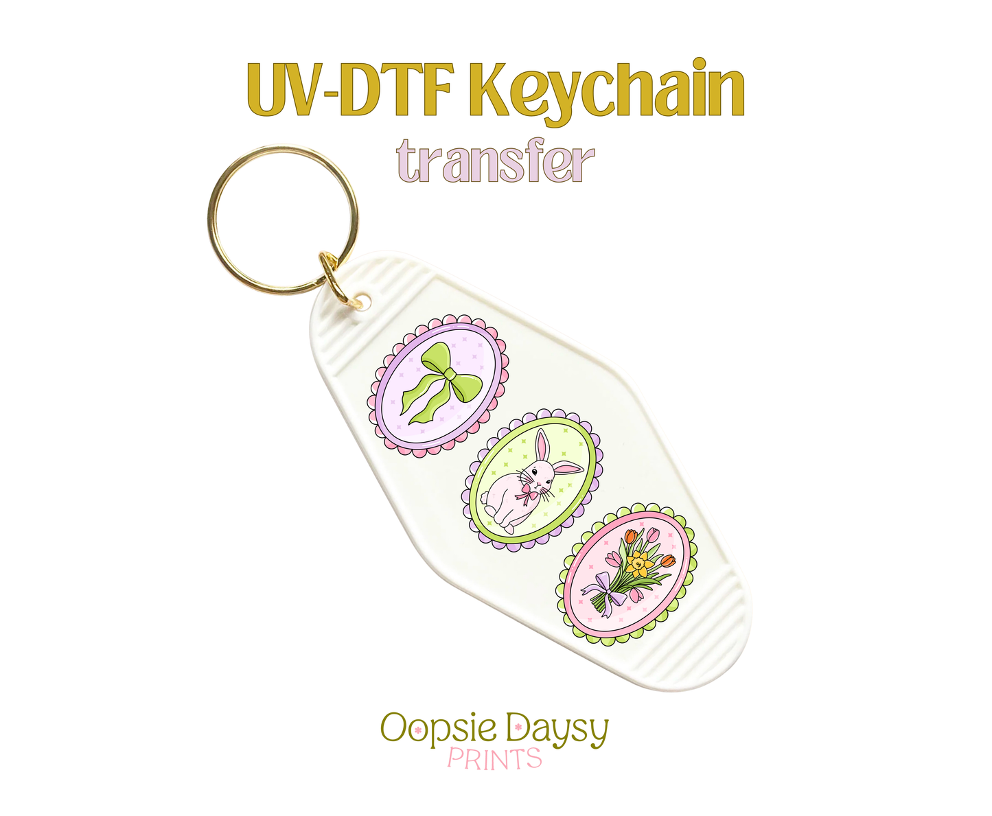 Spring Scalloped Frames UV-DTF Keychain