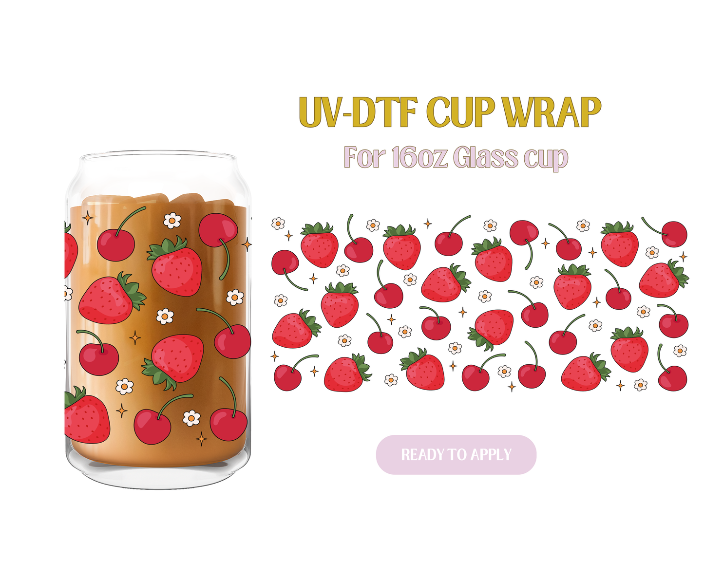 Strawberries & Cherries UV-DTF Wrap