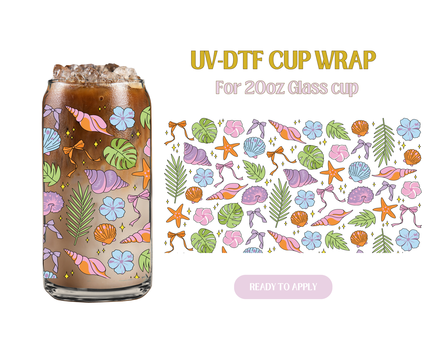 Summer Things Vibe 20oz UV-DTF Wrap