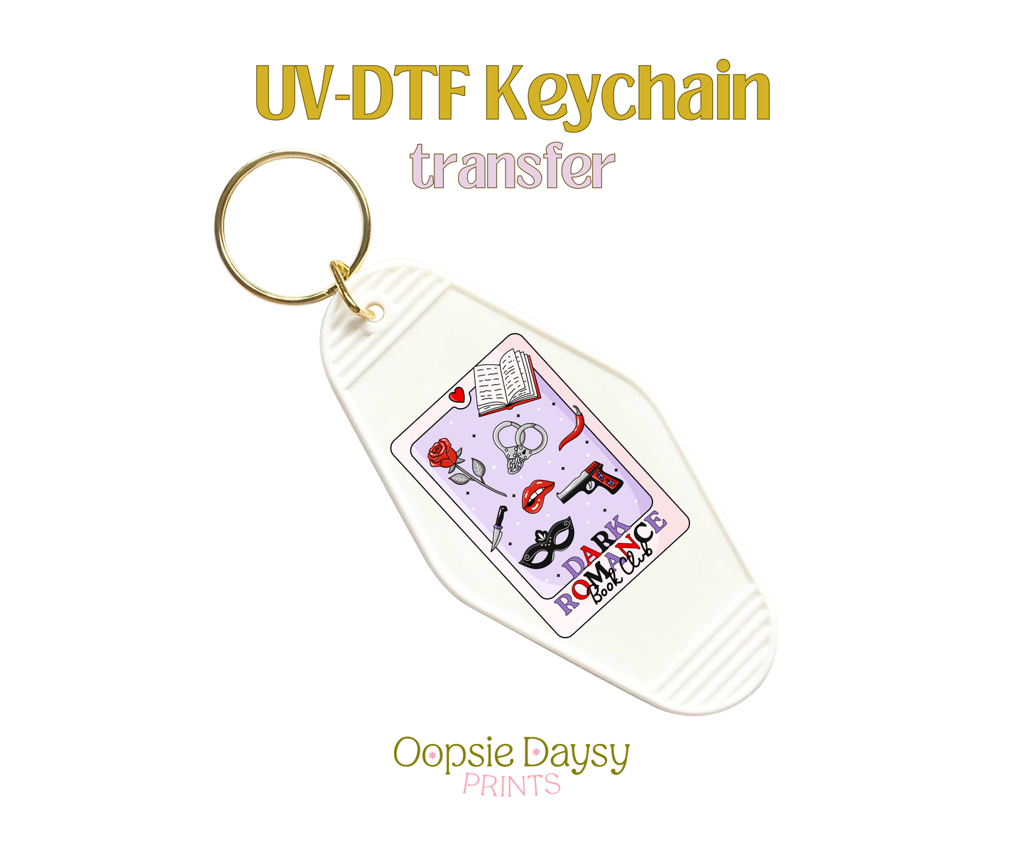 Tarot Dark Romance Book Club UV-DTF Keychain