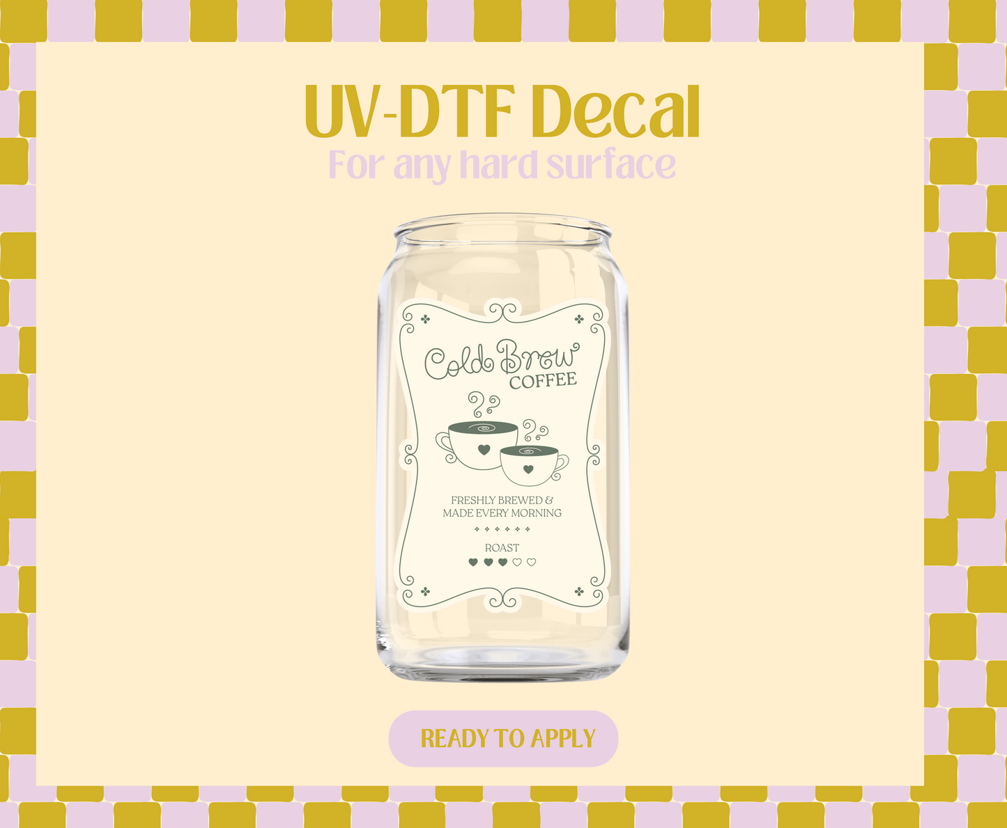 Vintage Cold Brew Label Cream UV-DTF Decal