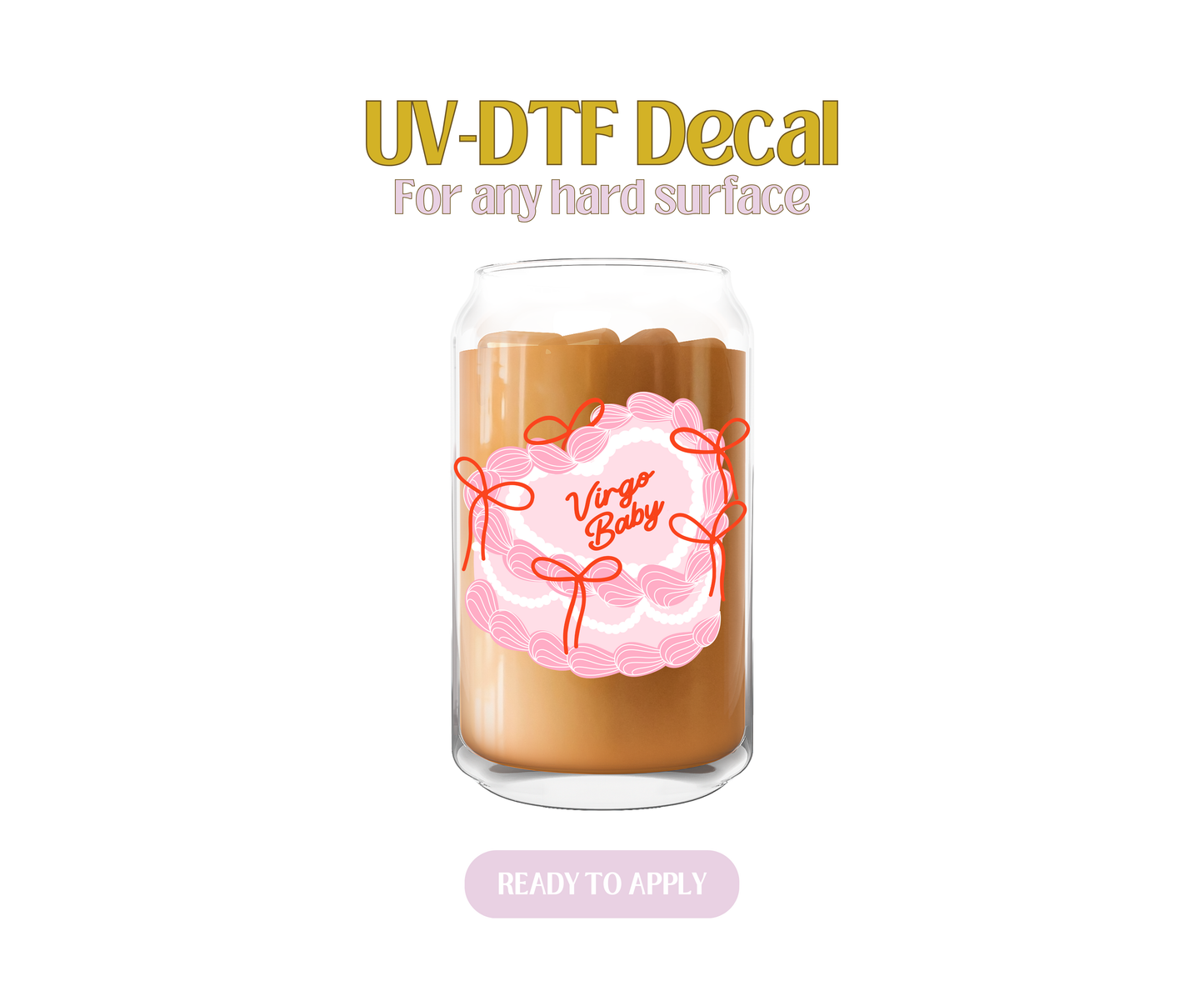 Virgo Baby Vintage Heart Cake UV-DTF Decal