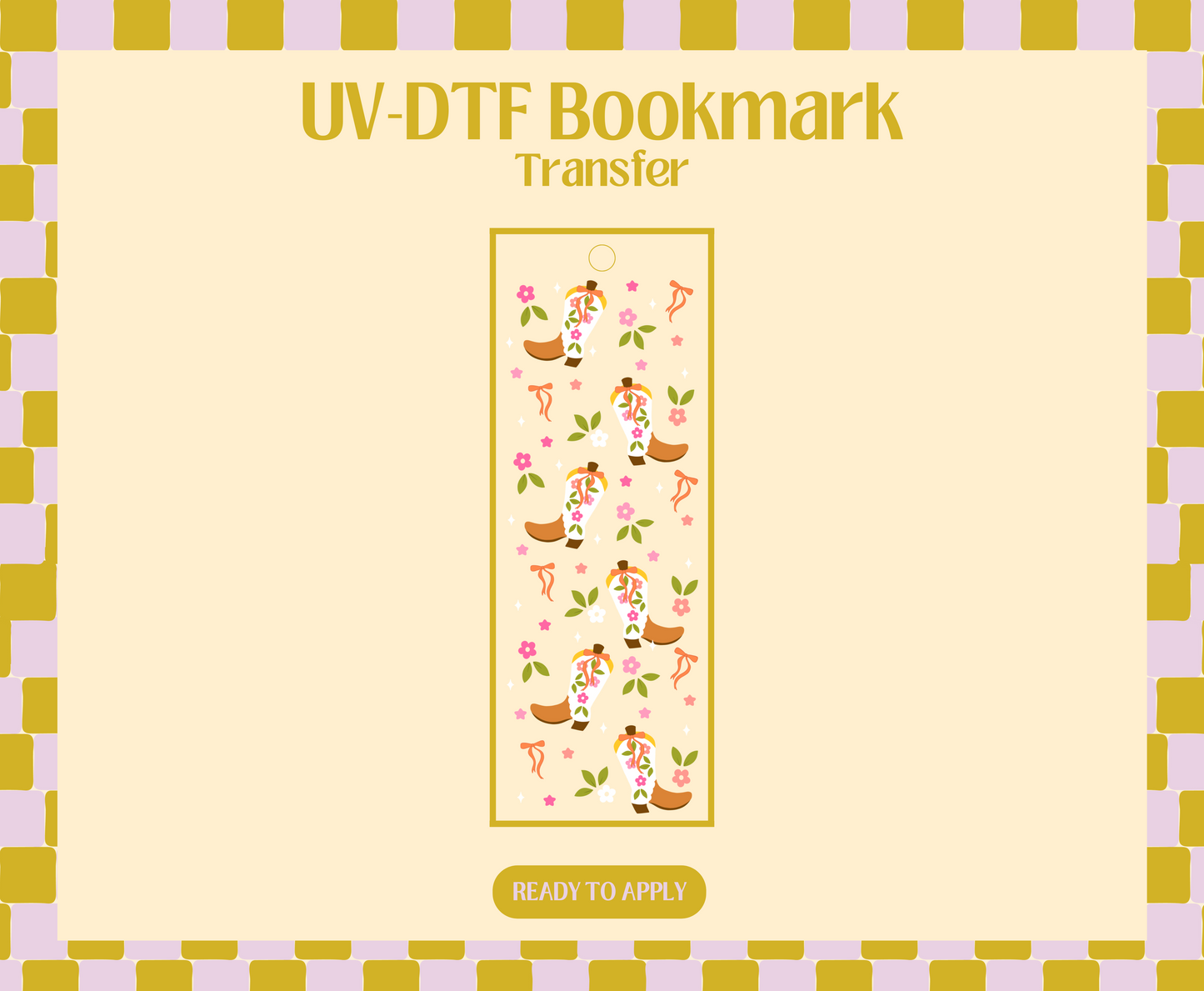 Western Garden Girly UV-DTF Bookmark