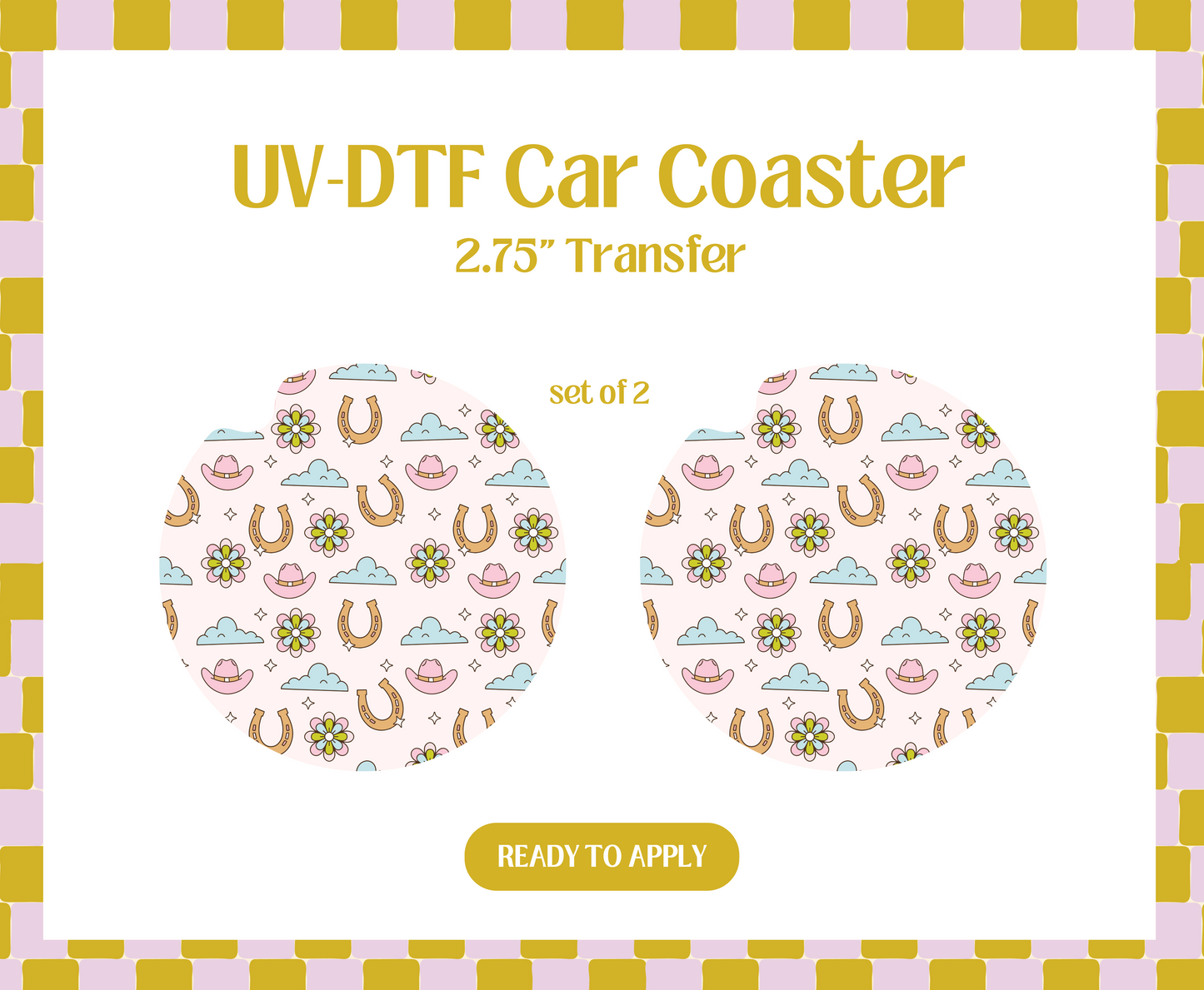 Western Luck UV-DTF Car Coaster