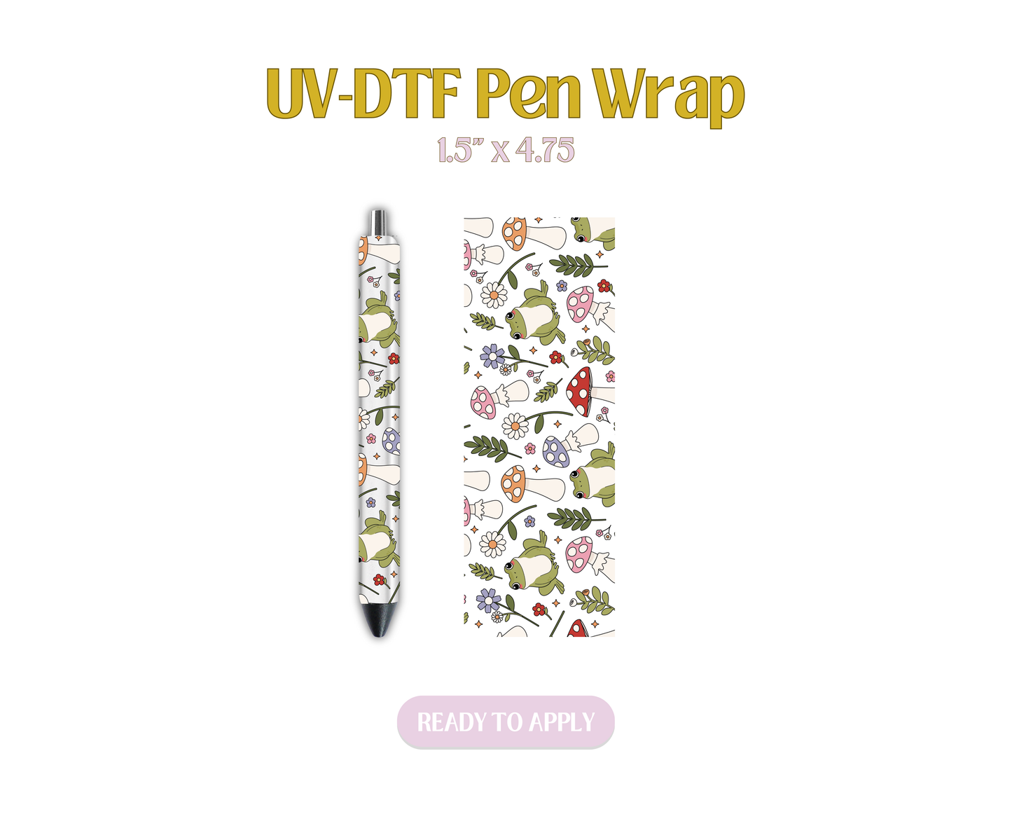 Frogs and Mushrooms UV-DTF Pen Wraps