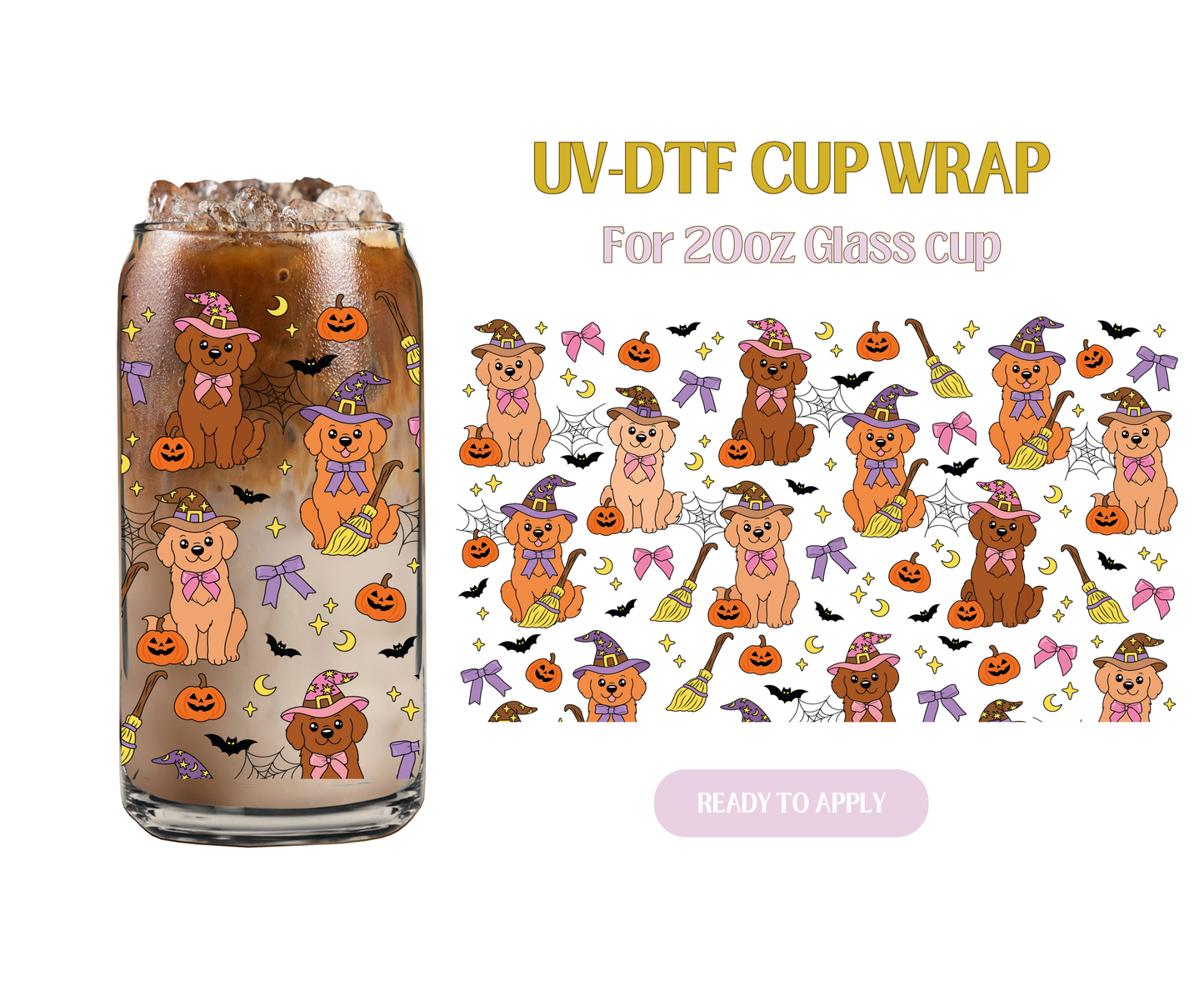 Witchy Pups 20oz UV-DTF Wrap