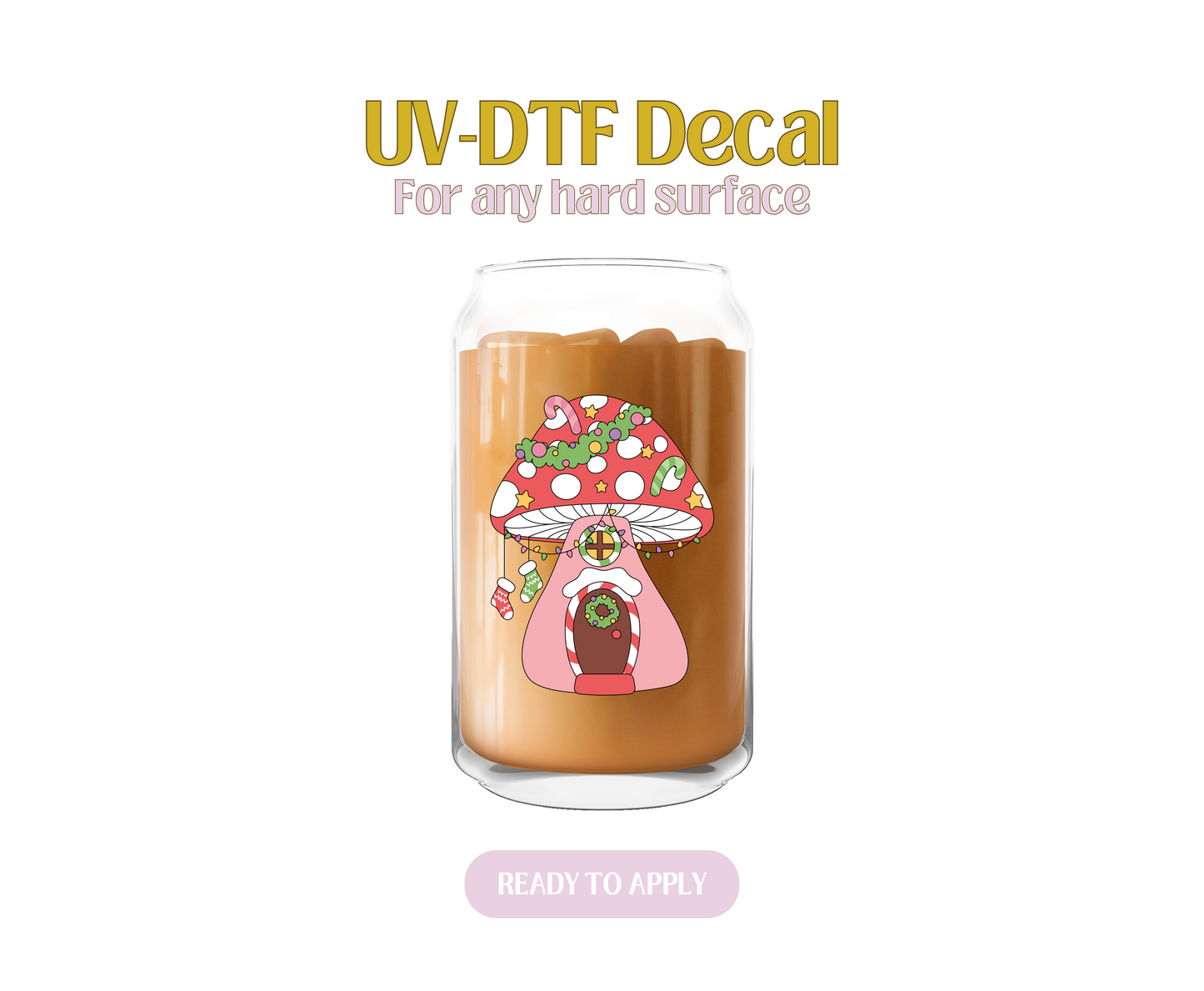 Xmas Mushie House UV-DTF Decal