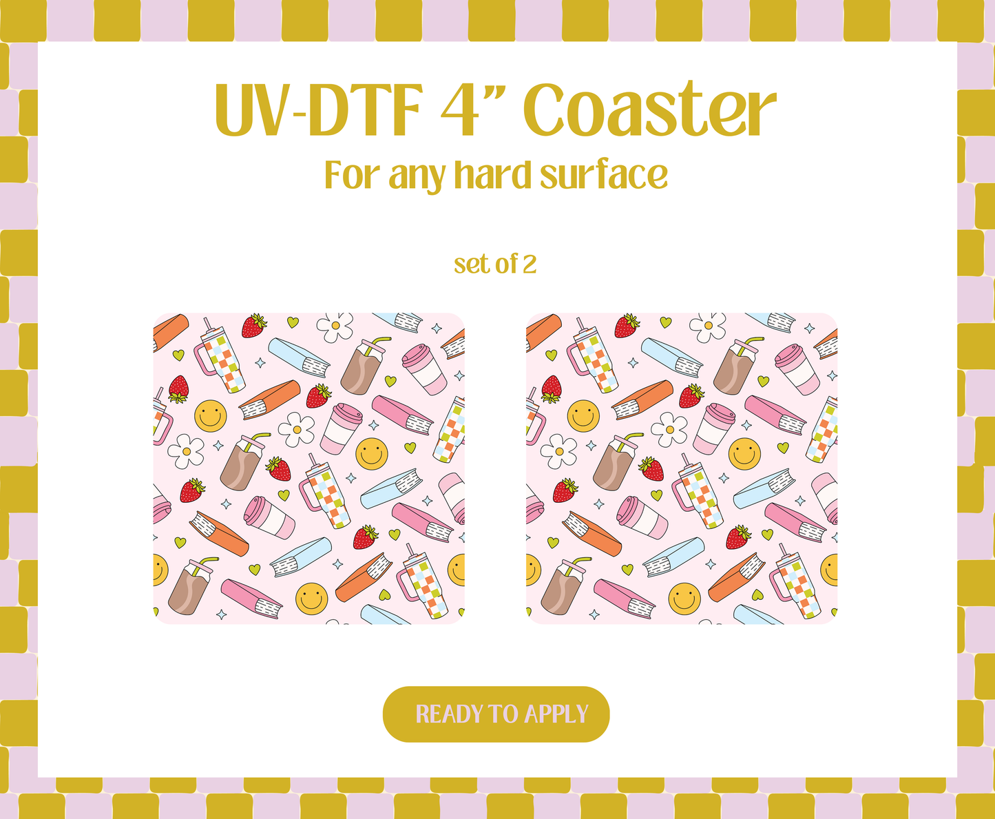 Books and drinks UV-DTF 4" Coaster