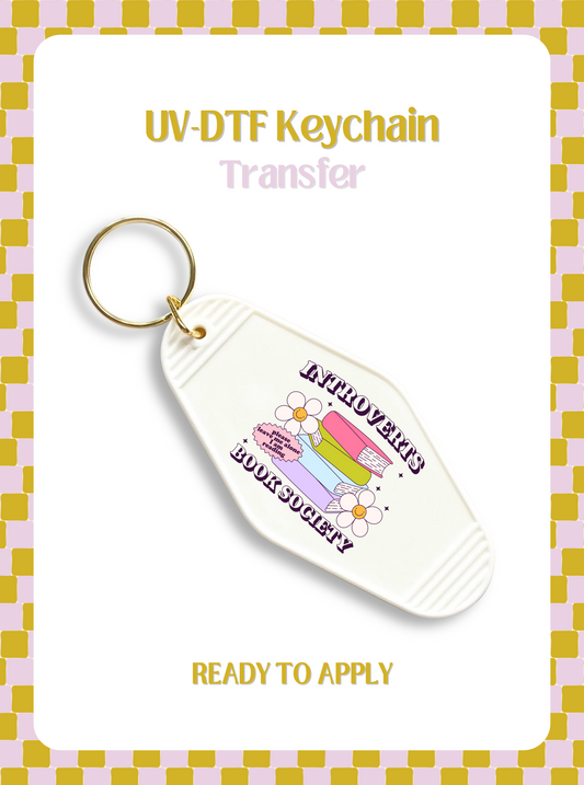 Introverts Book Society UV-DTF Keychain