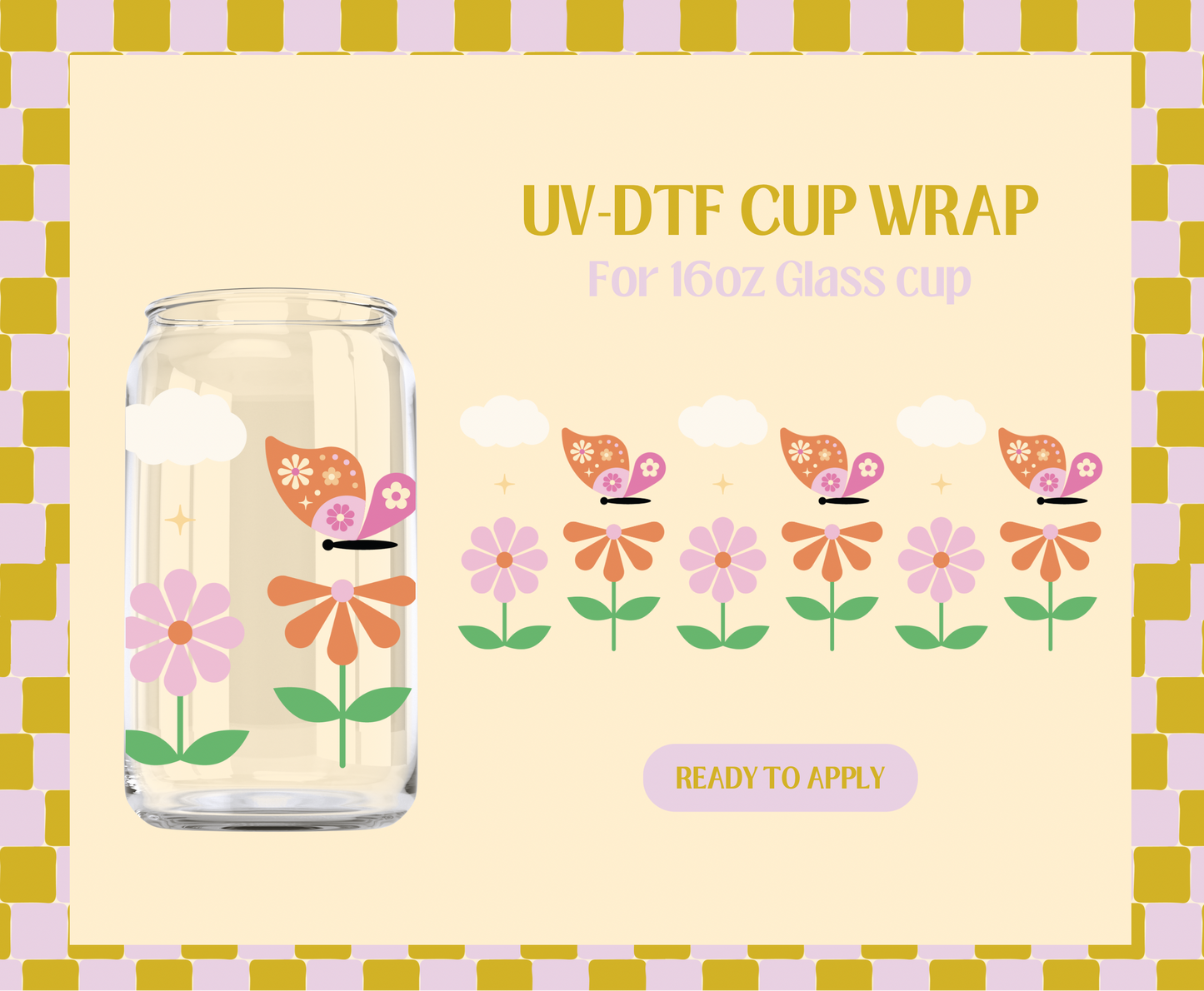 Butterflies and Flowers UV-DTF Wrap