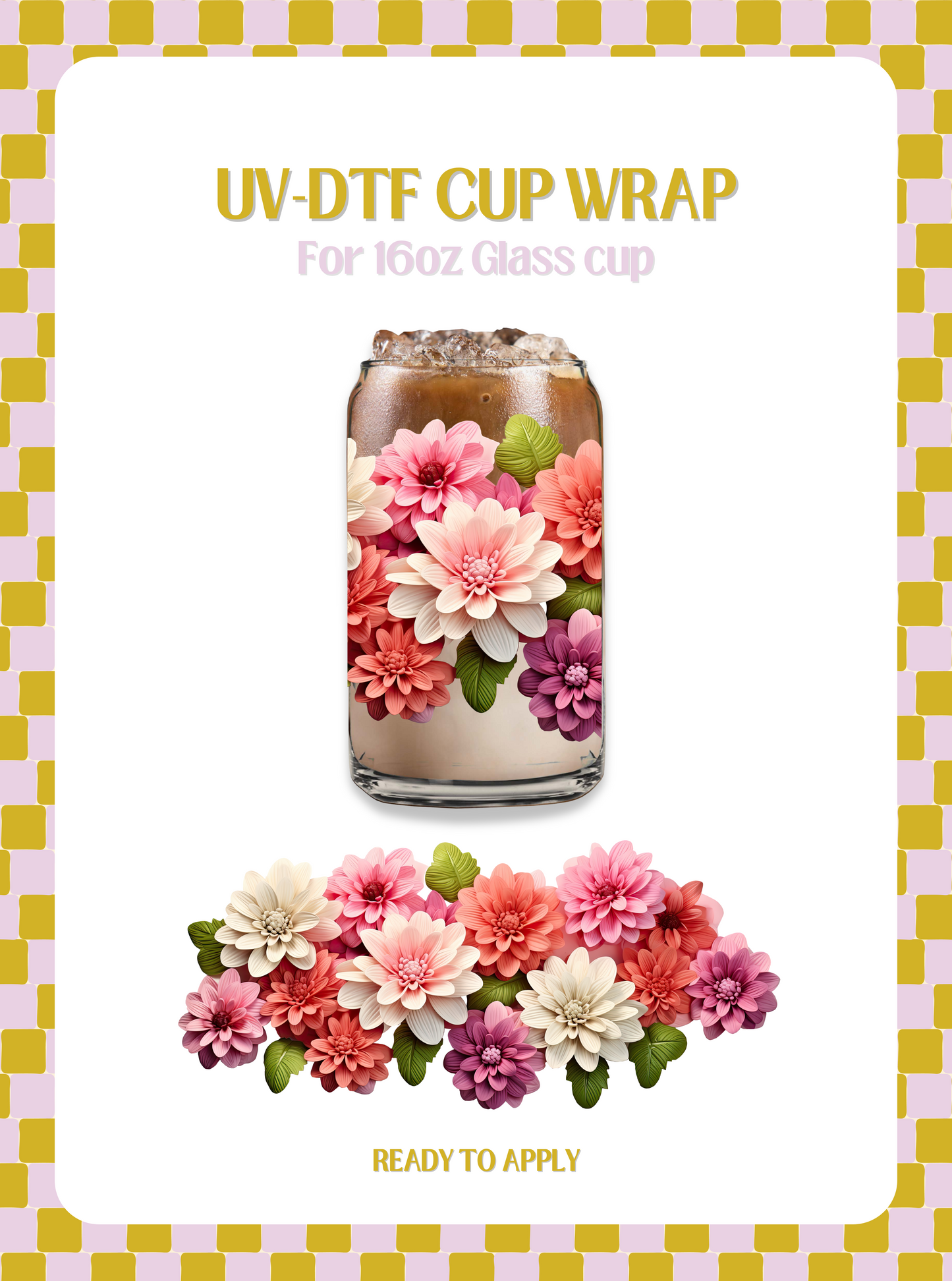 3D Florals UV-DTF Wrap