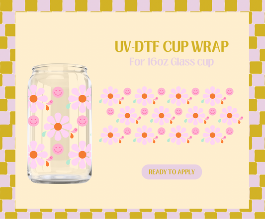 Flower Cutie & Pink Smileys UV-DTF Wrap